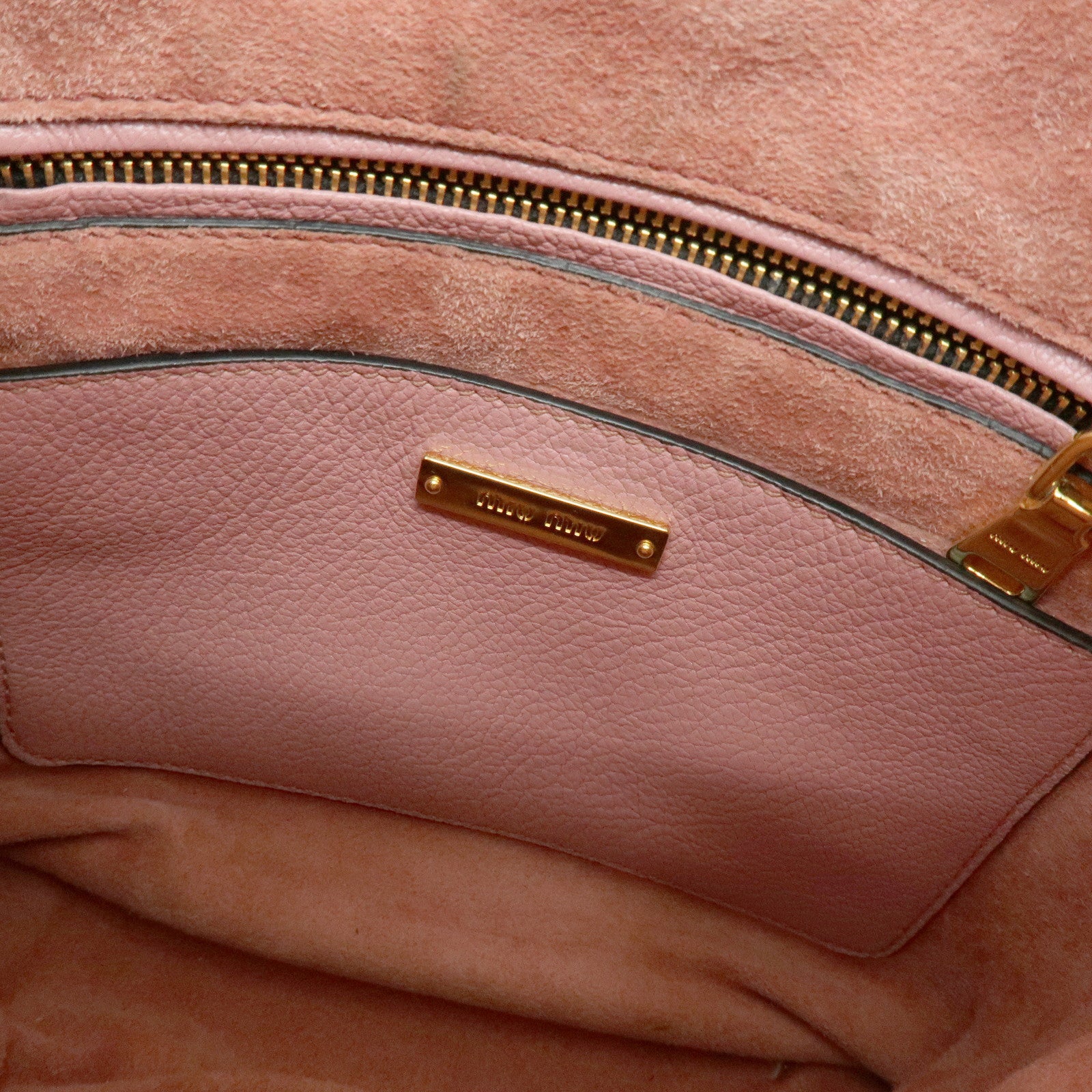 MIU MIU Madras Leather 2Way Bag Hand Bag Shoulder Bag Pink RR1951