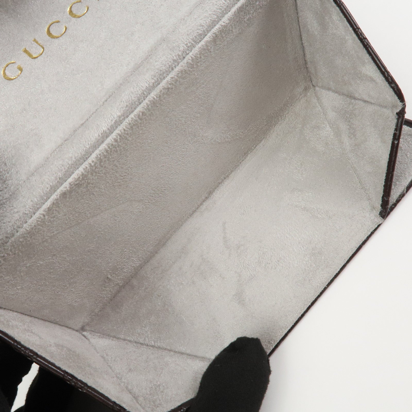 GUCCI Micro Guccissima Leather Glasses Case Dark Brown