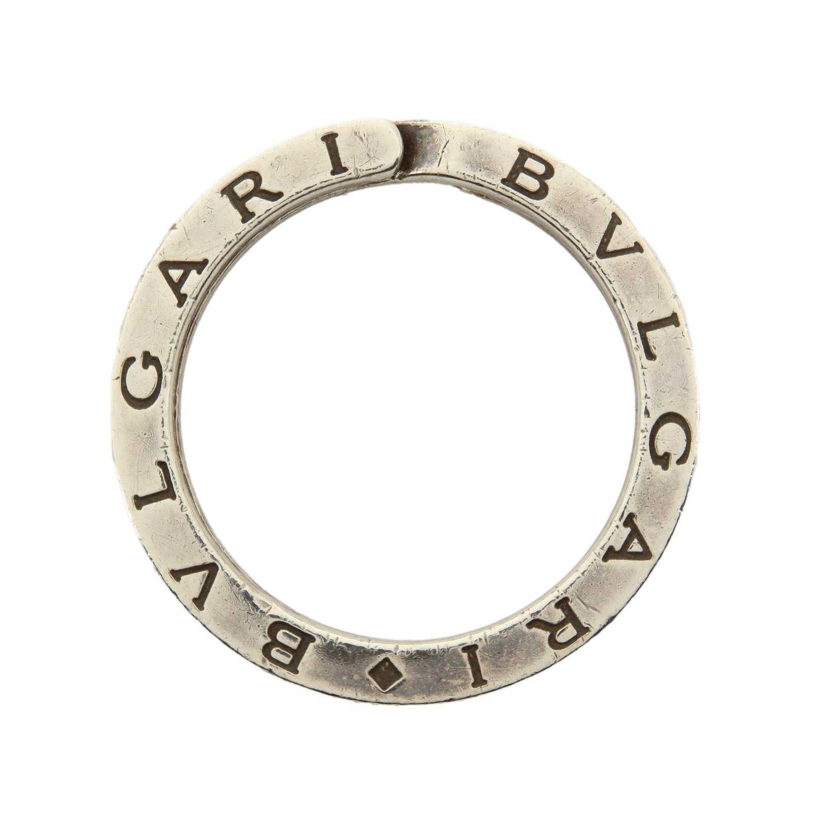 BVLGARI Double Logo Bag Charm Key Ring SV925 Silver