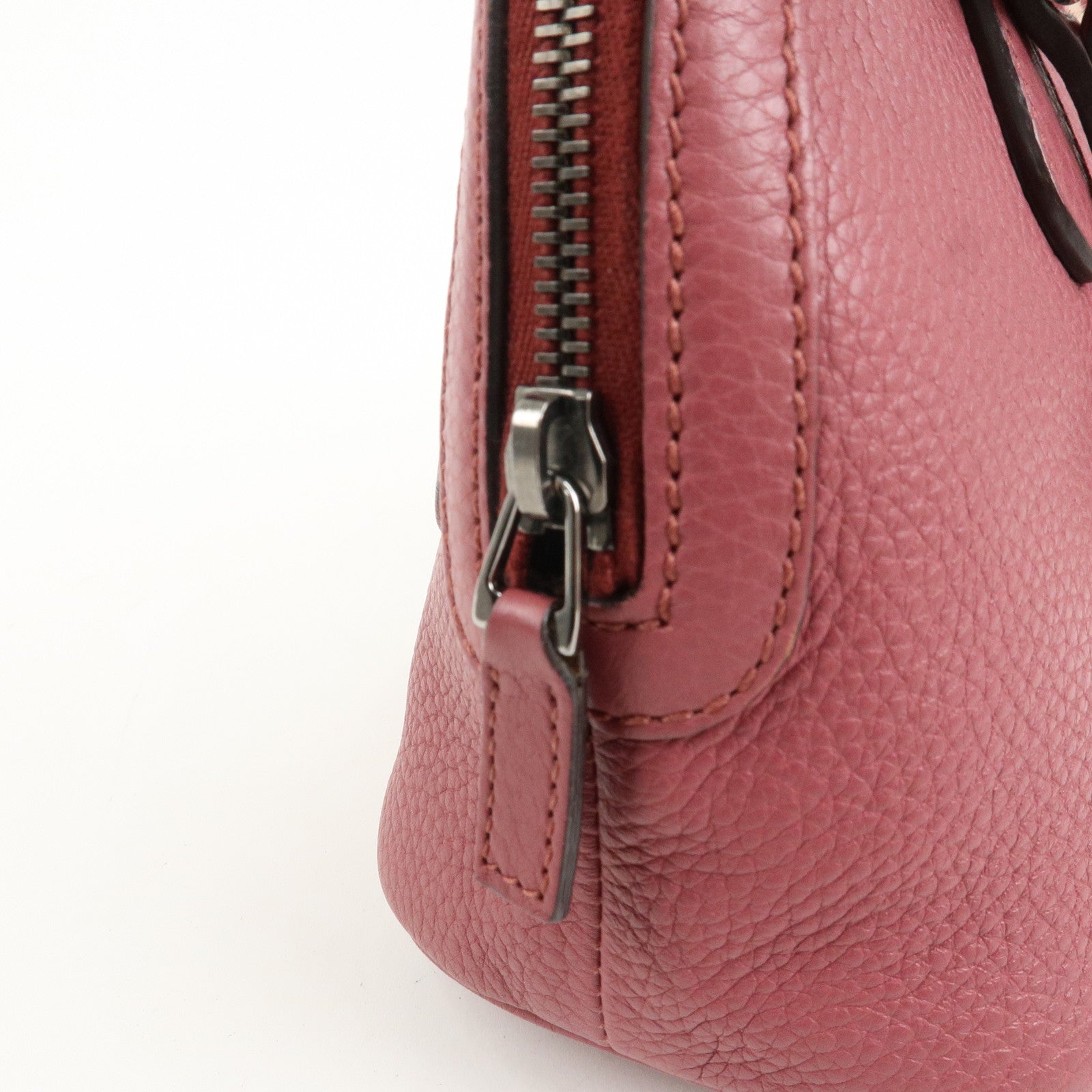 GUCCI Sherry Leather 2Way Bag Hand Bag Pink Beige 341504 Used