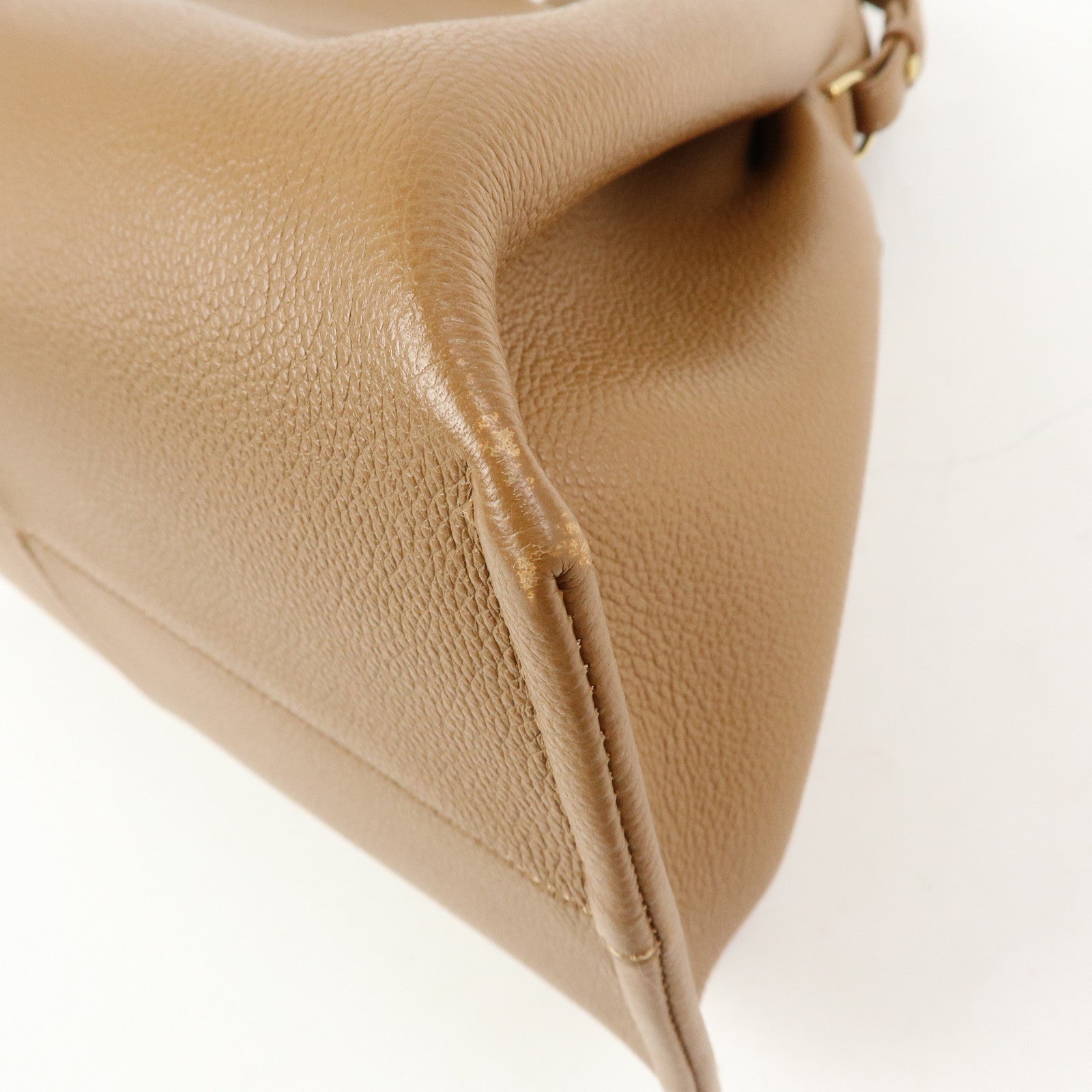 Polene Numero Neuf Grained Calf Leather 2Way Hand Bag Camel
