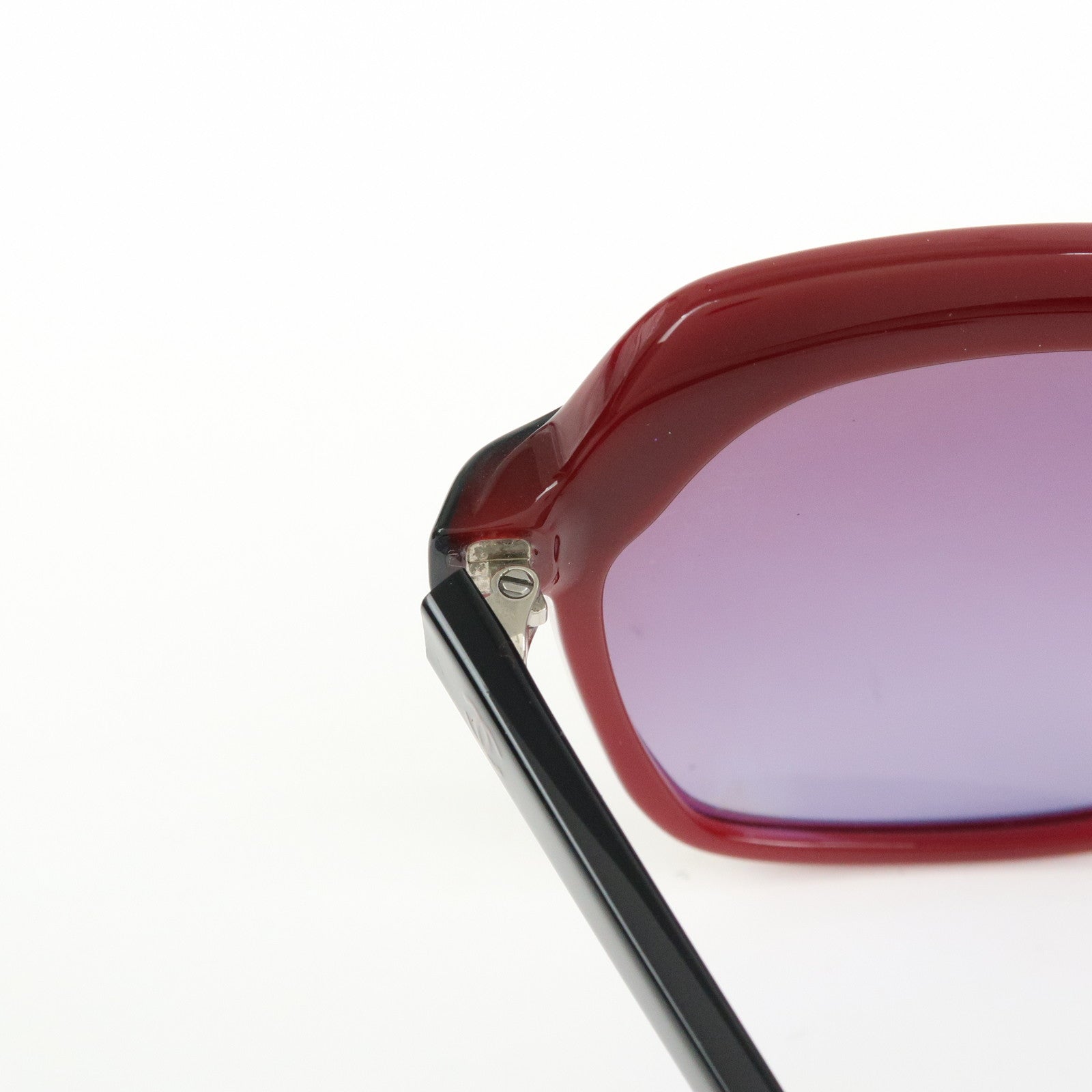 CHANEL COCO Mark Plastic Sunglasses Bordeaux Black 5228 60□17