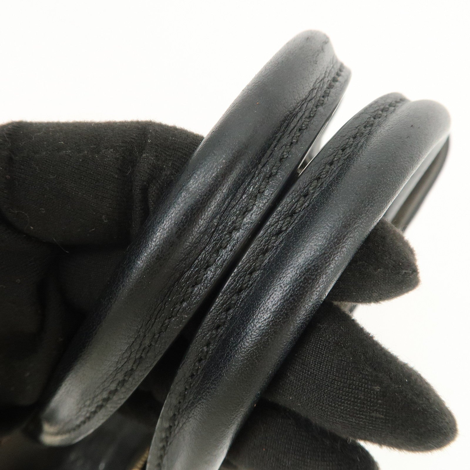 FENDI Petit 2Jours Leather 2Way Bag Hand Bag Black 8BH253