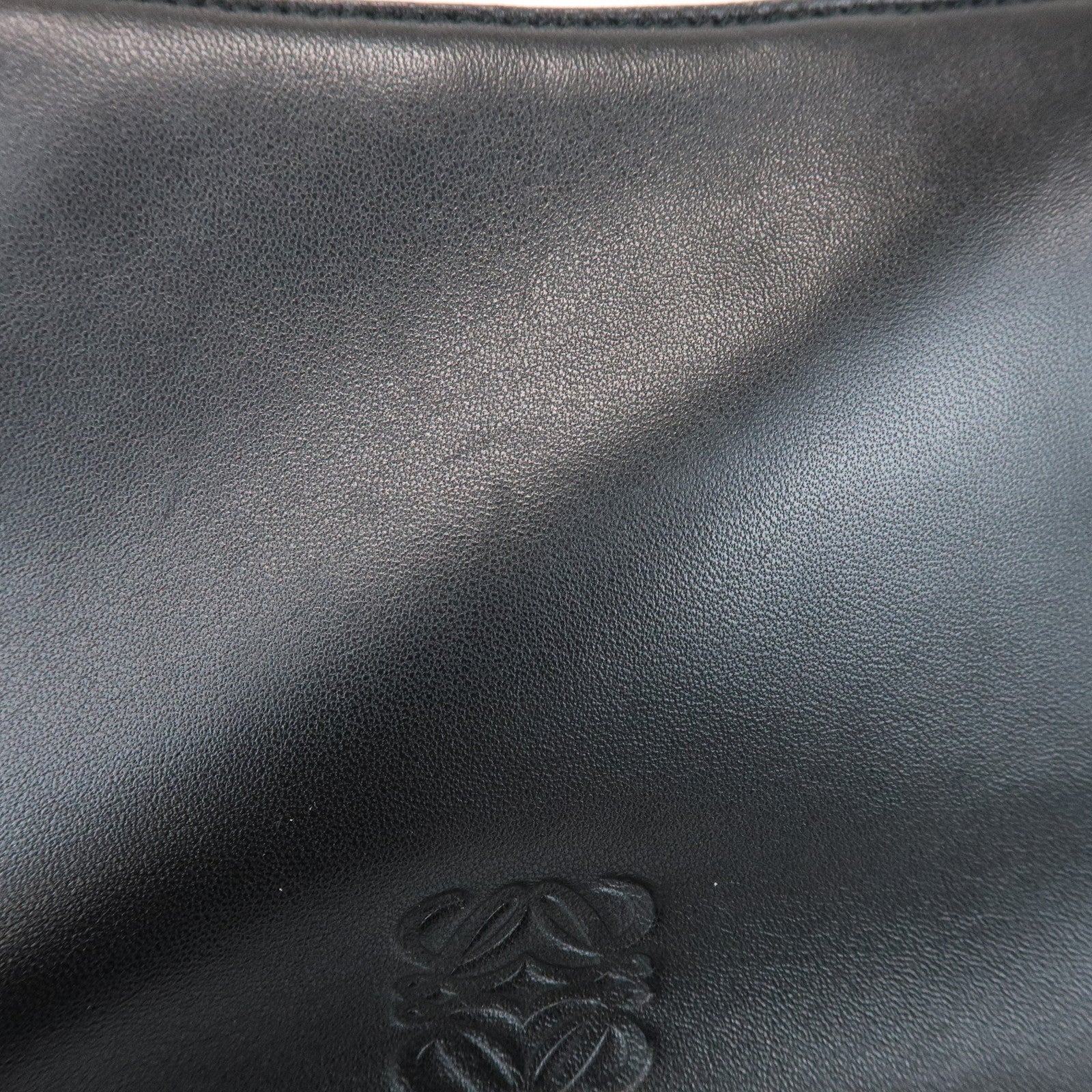 LOEWE Anagram Logo Nappa Leather Chain Shoulder Bag Hand Bag Black