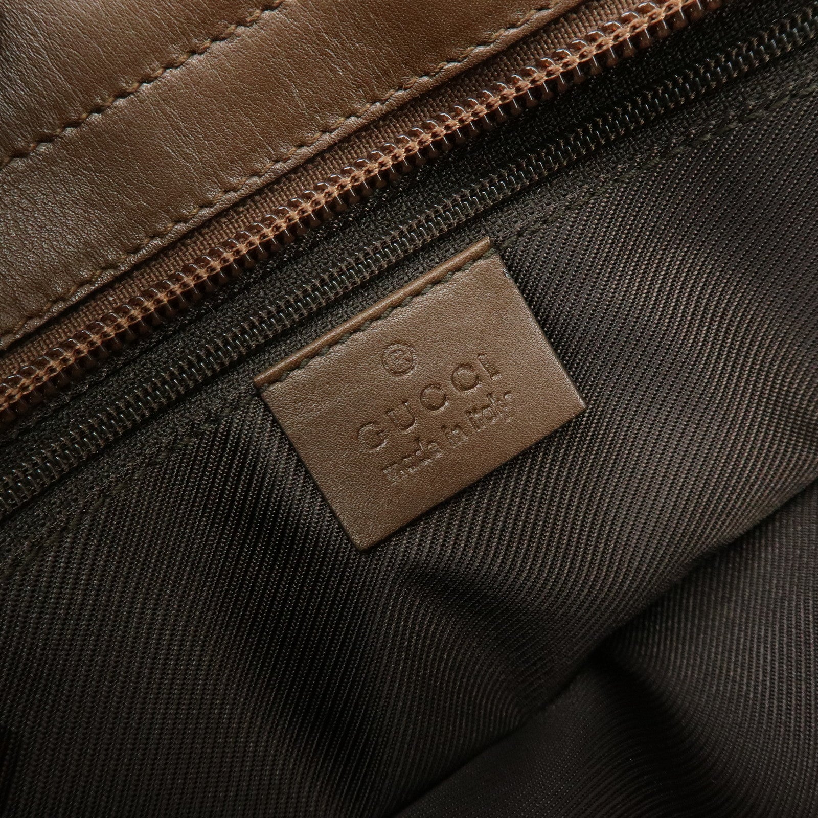 GUCCI GG Canvas Leather Tote Bag Hand Bag Brown 33890