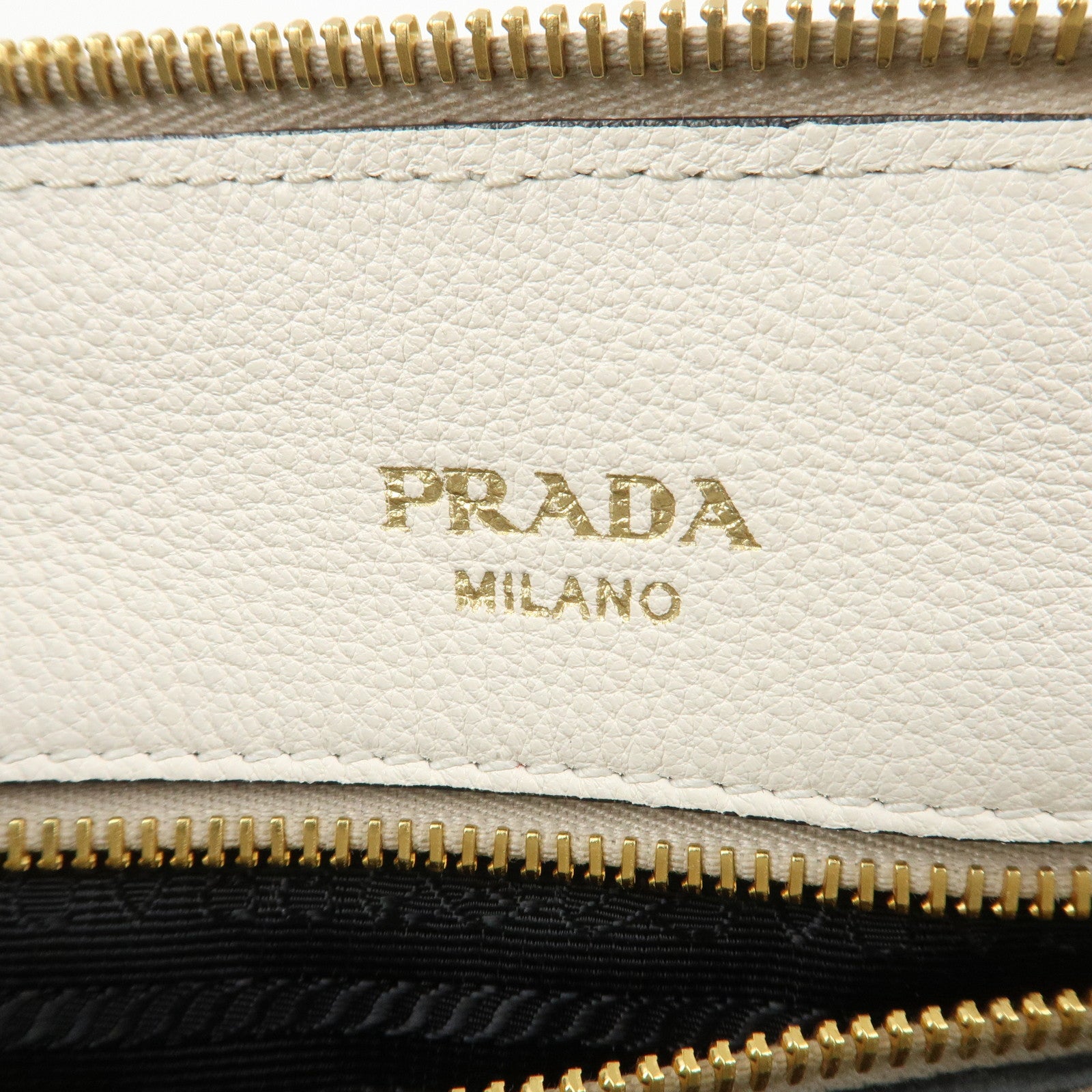 PRADA Vitello Daino Leather 2Way Bag Hand Shoulder Bag White 1BA111