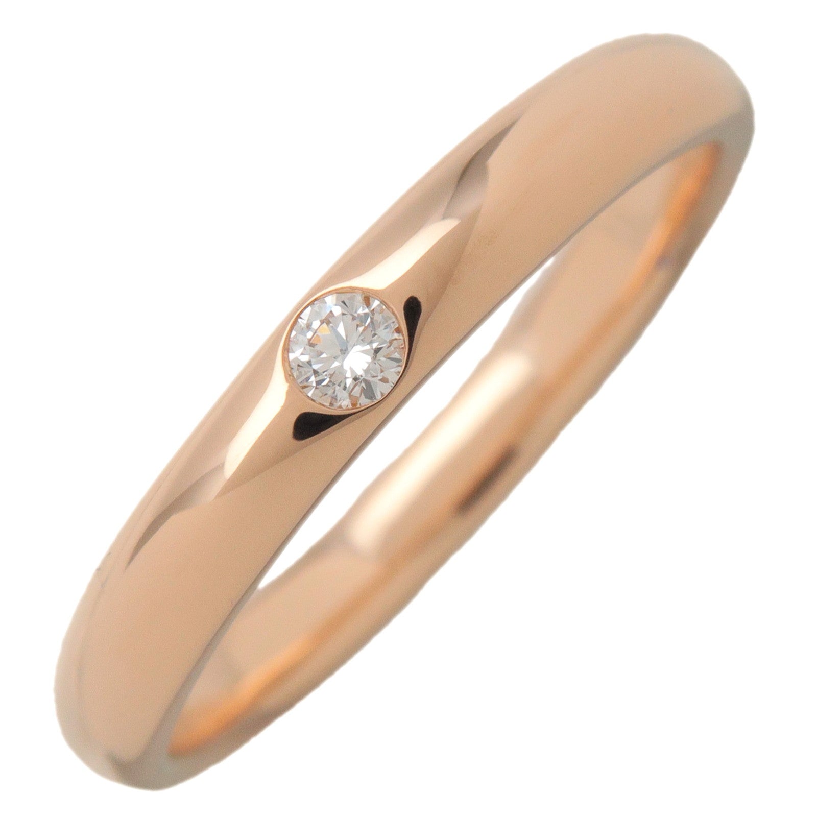HARRY WINSTON Round Cut 1P Diamond Marriage Ring #13 K18PG US6.5-7