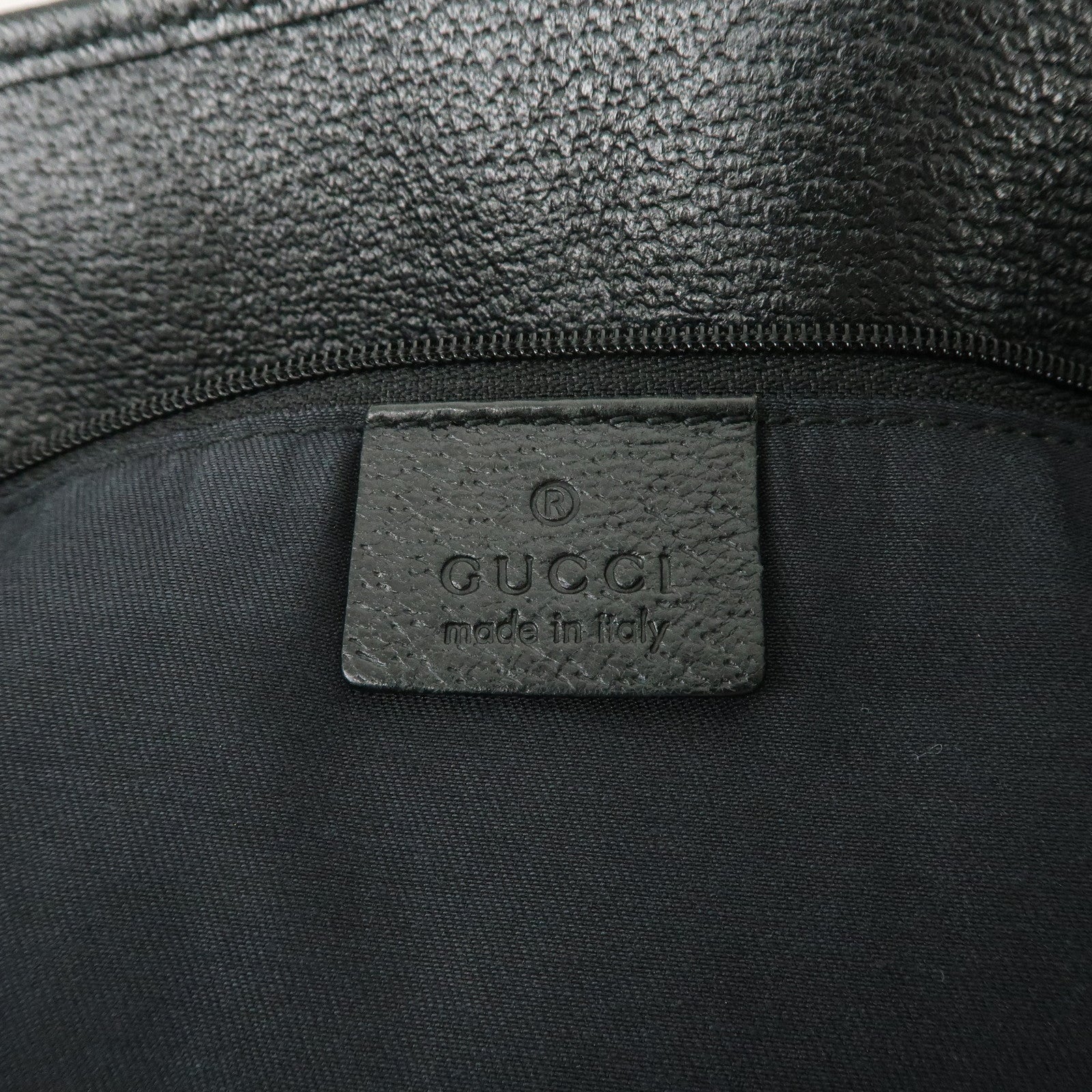 GUCCI Logo GG Canvas Leather Tote Bag Hand Bag Black 120836