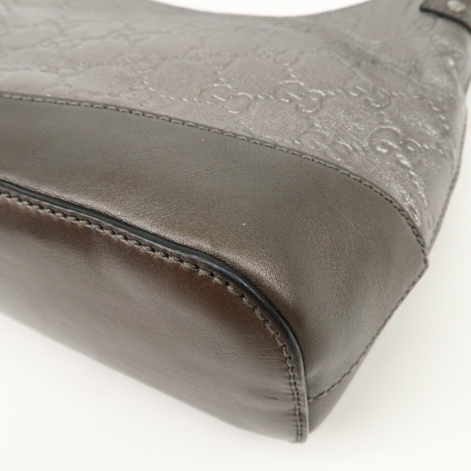 GUCCI Guccissima Leather Shoulder Bag Hand Bag Silver 240020