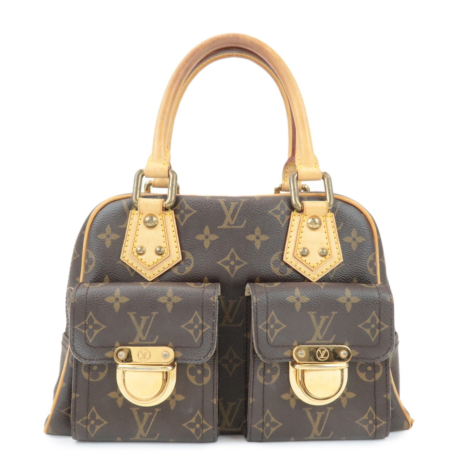 Louis Vuitton Monogram Manhattan PM Hand Bag Brown M40026