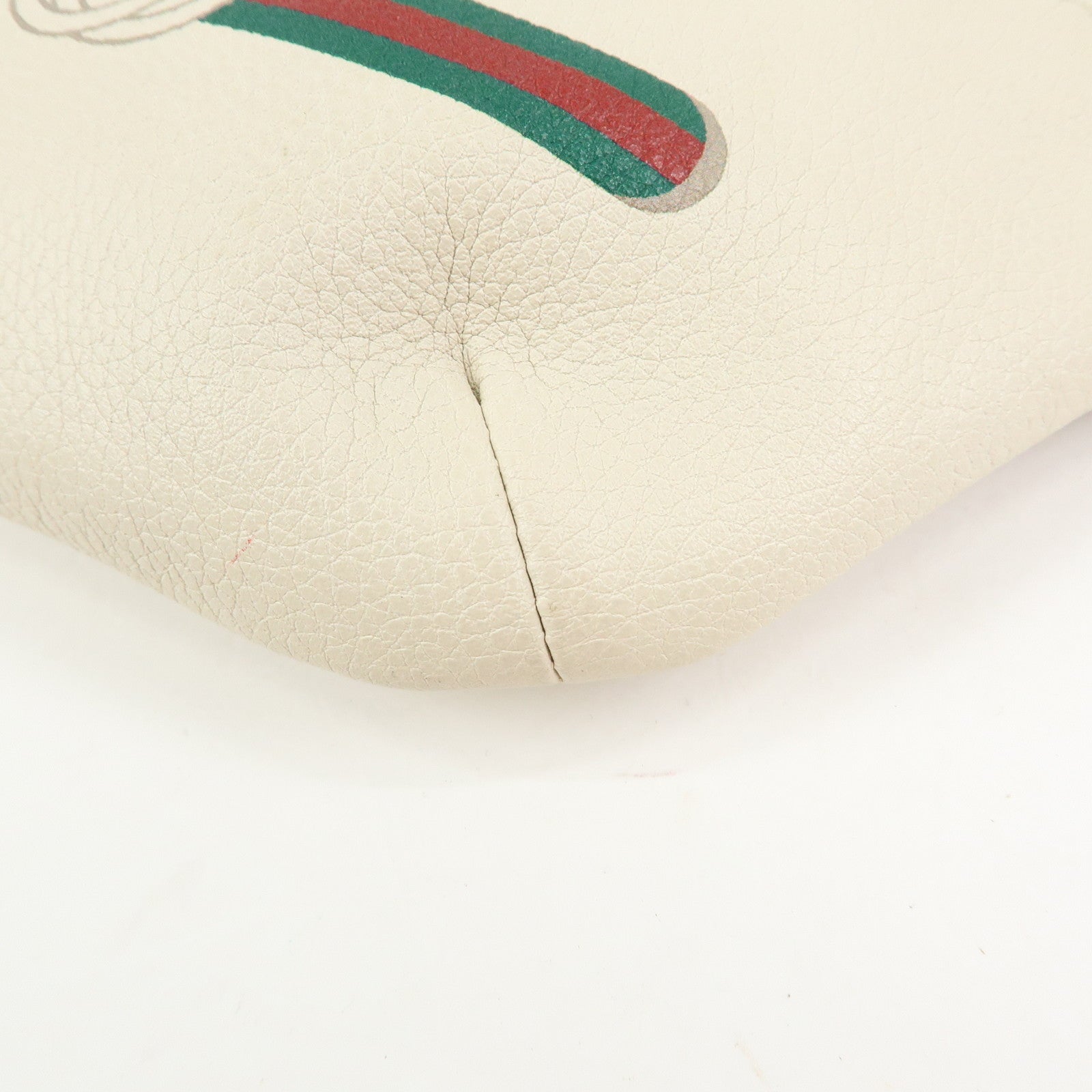 GUCCI Sherry Vintage Logo Leather Waist Pouch Body Bag Ivory 527792