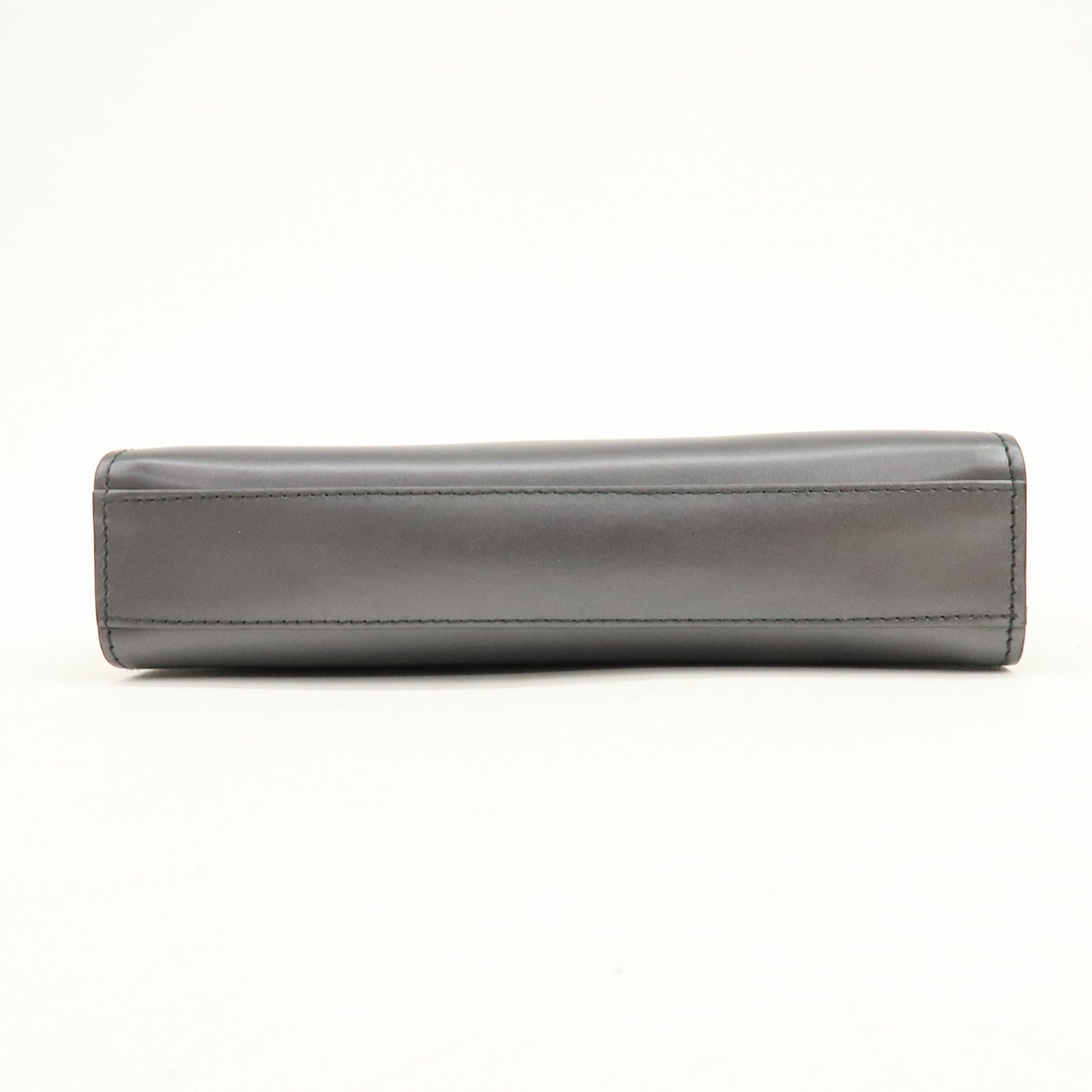 GUCCI Leather 2Way Bag Hand Shoulder Bag Silver Gray 001・1434・1855