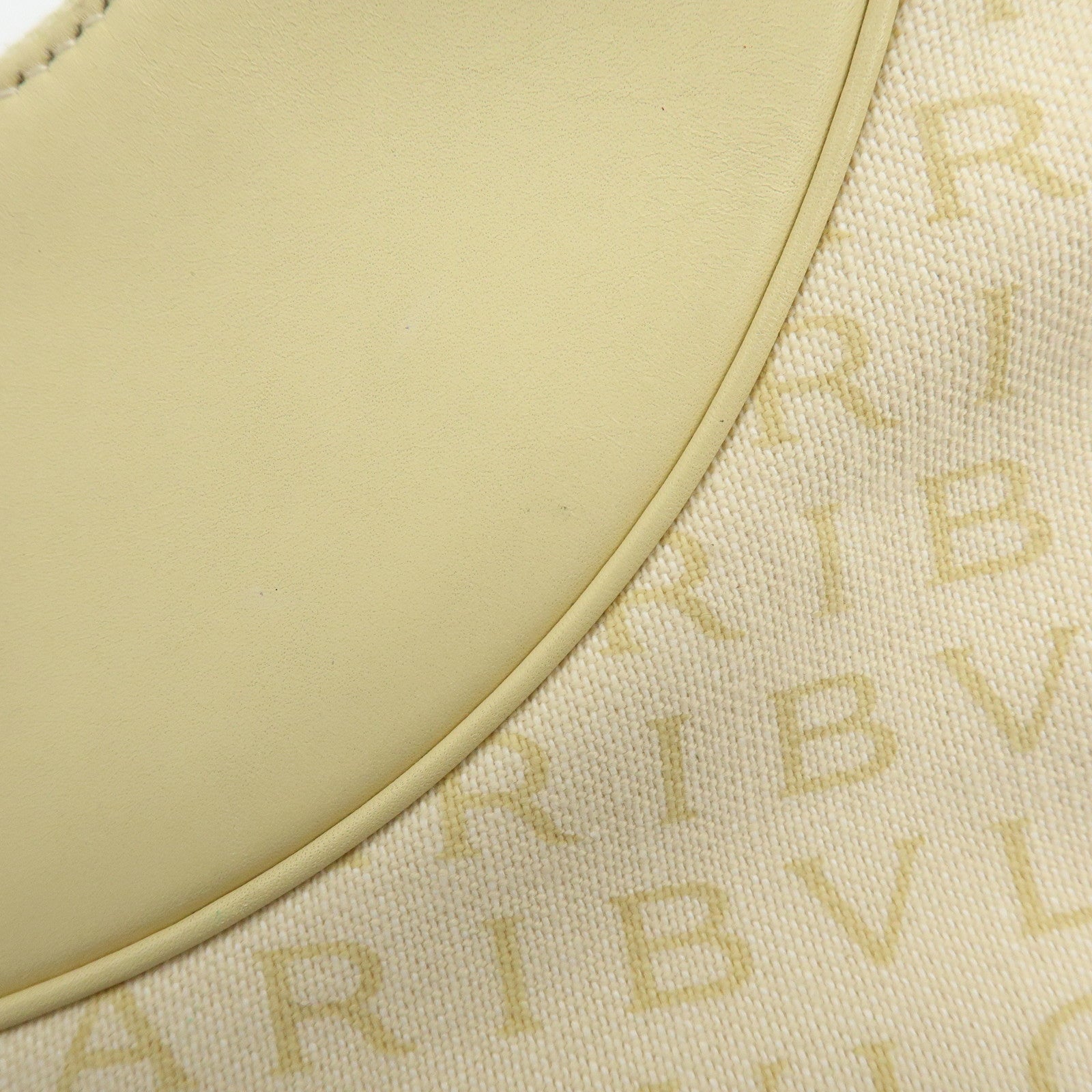 BVLGARI Logo Mania Canvas Leather Shoulder Bag Yellow Beige