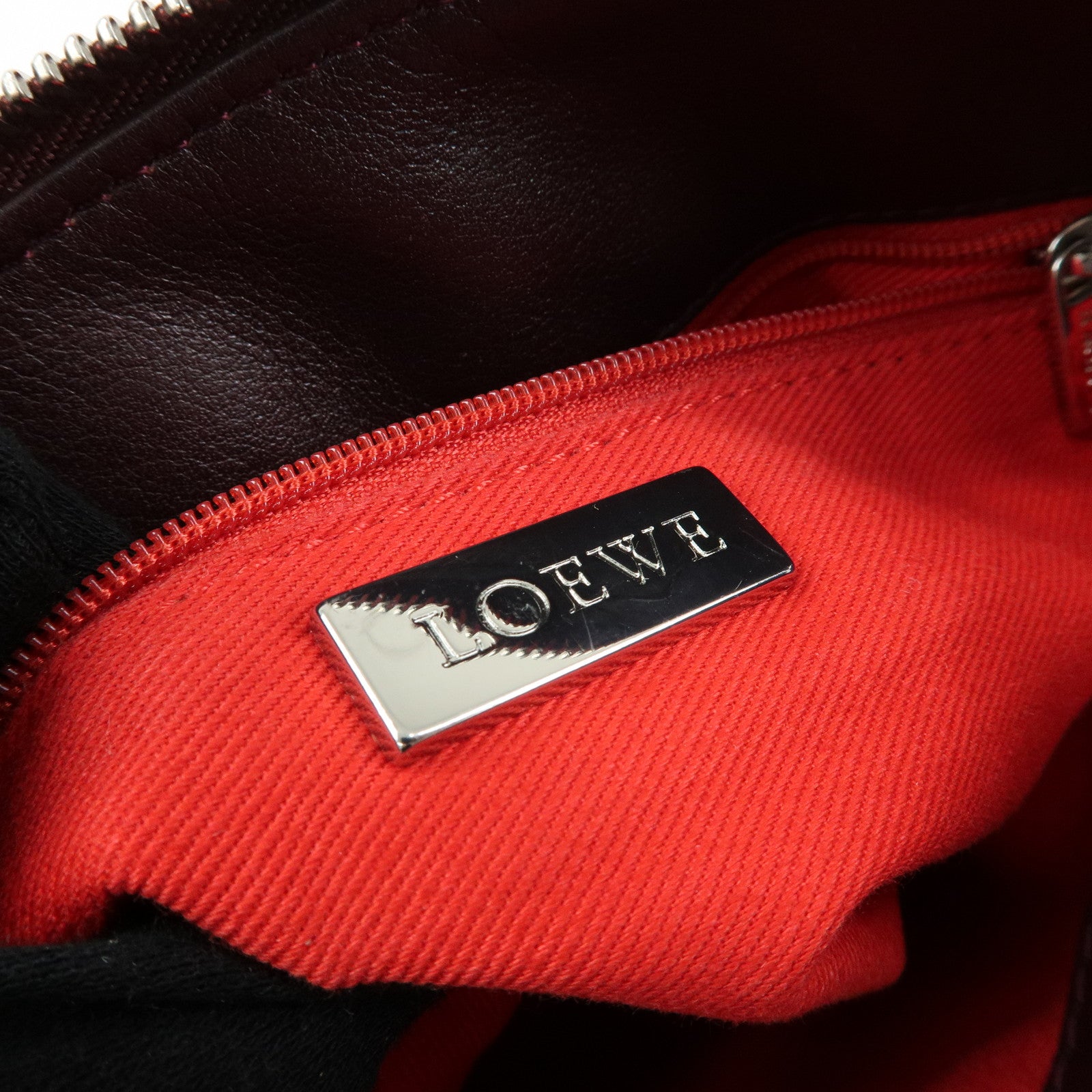 LOEWE Anagram Suede Leather Shoulder Crossbody Bag Bordeaux