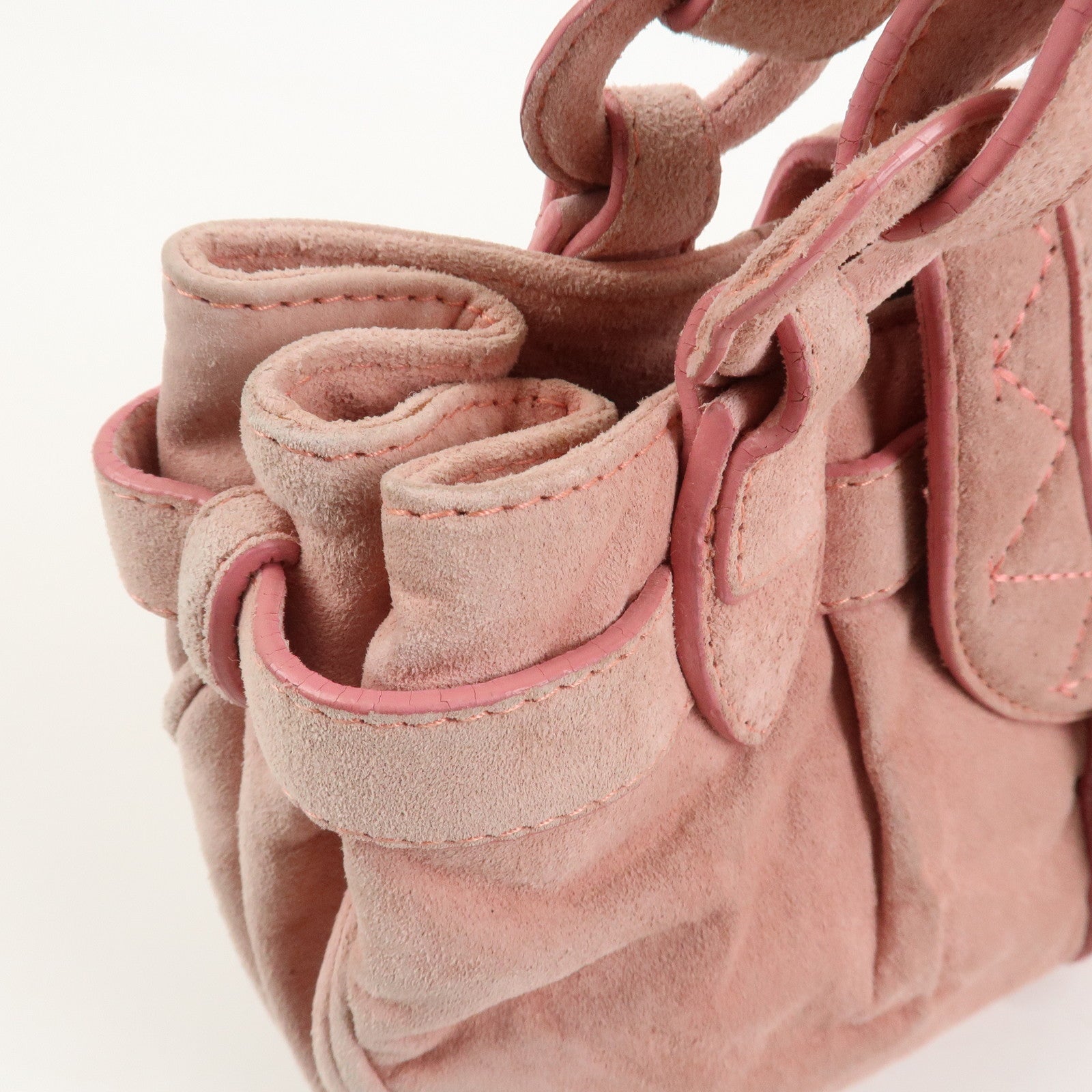 LOEWE Anagram Suede Shoulder Bag Hand Bag Pink