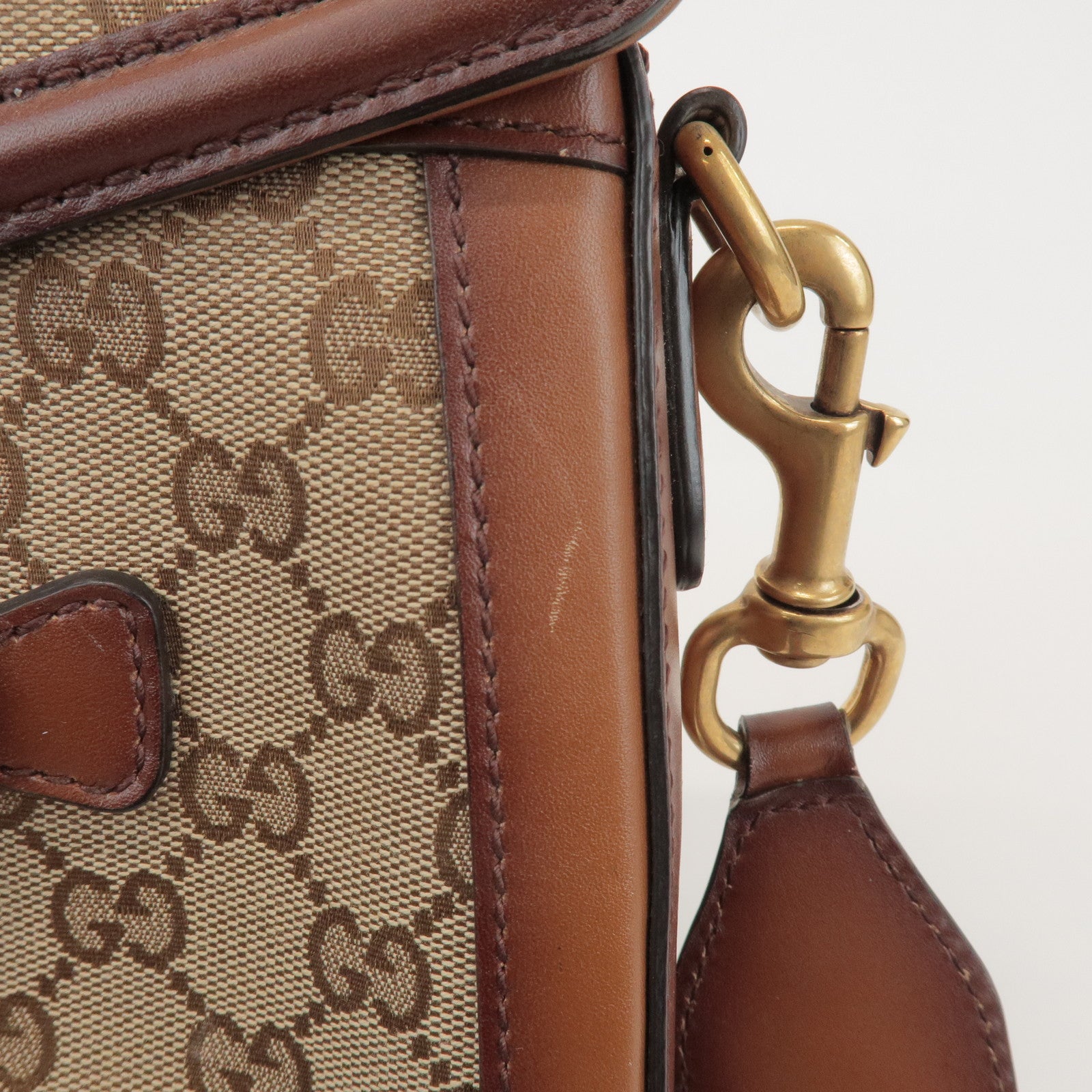 GUCCI Sherry GG Canvas Leather Lady Web Shoulder Bag 383848