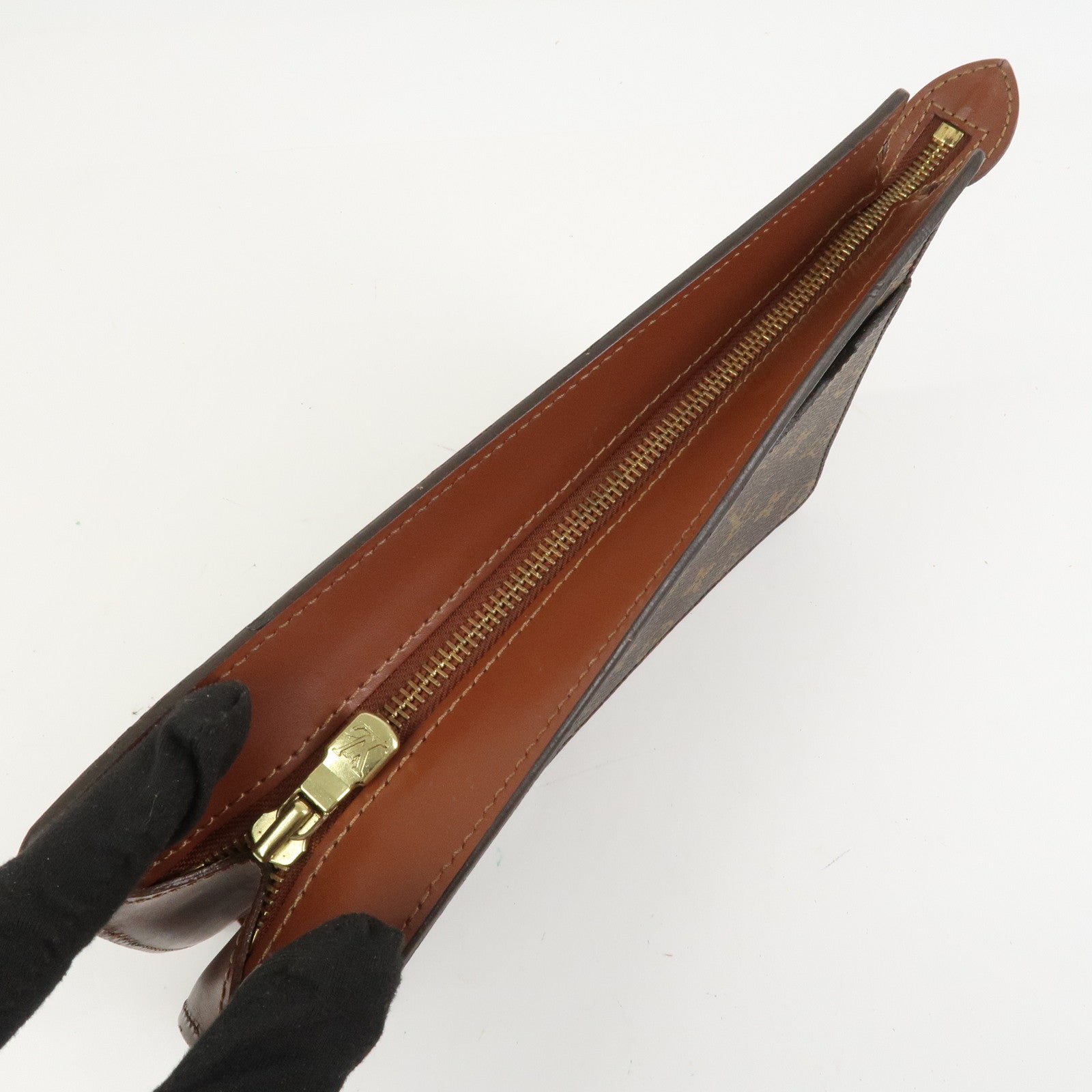 Louis Vuitton Monogram Pochette Homme Clutch Bag Brown M51795