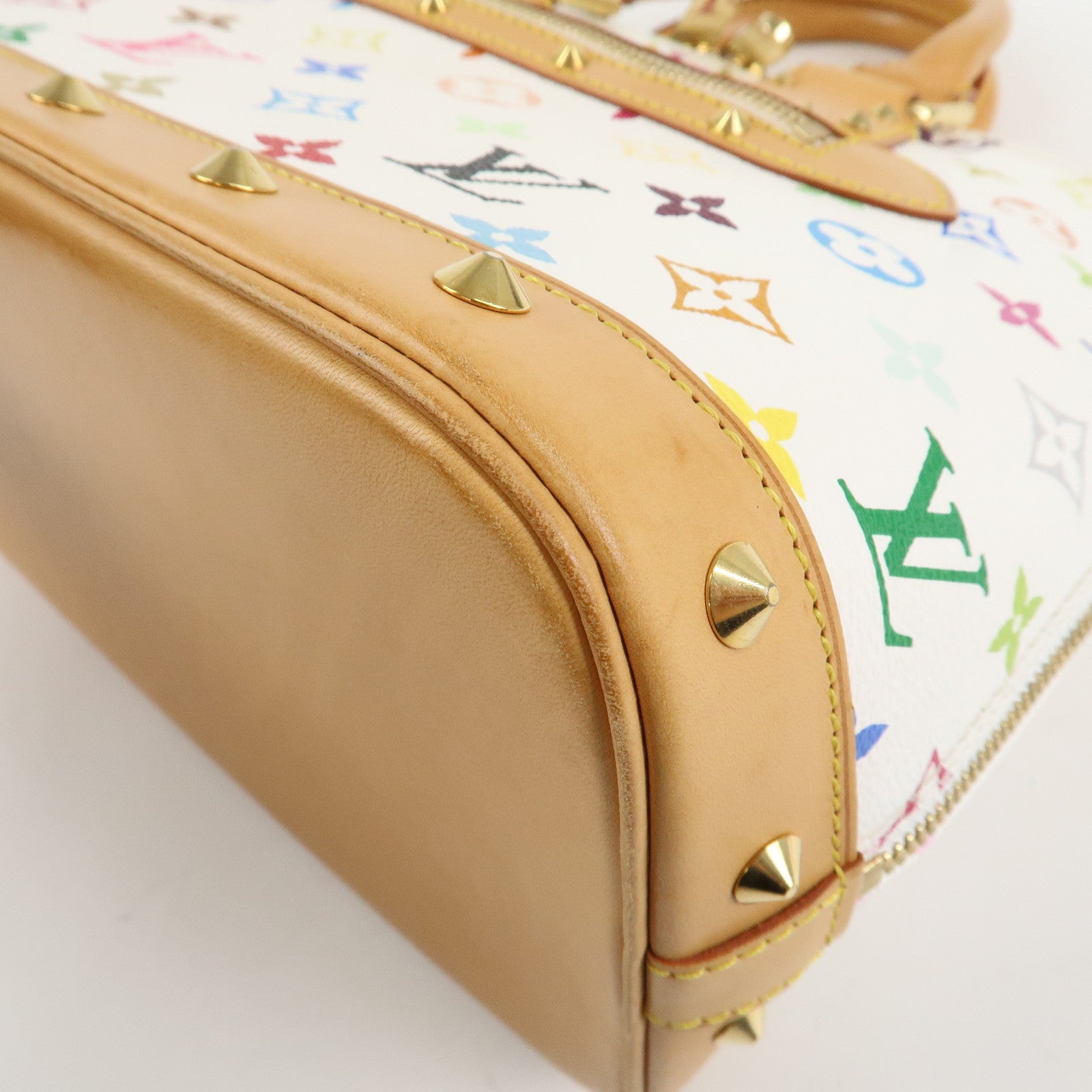 Louis Vuitton Monogram Multicolor Alma Hand Bag Blanc M92647 Used