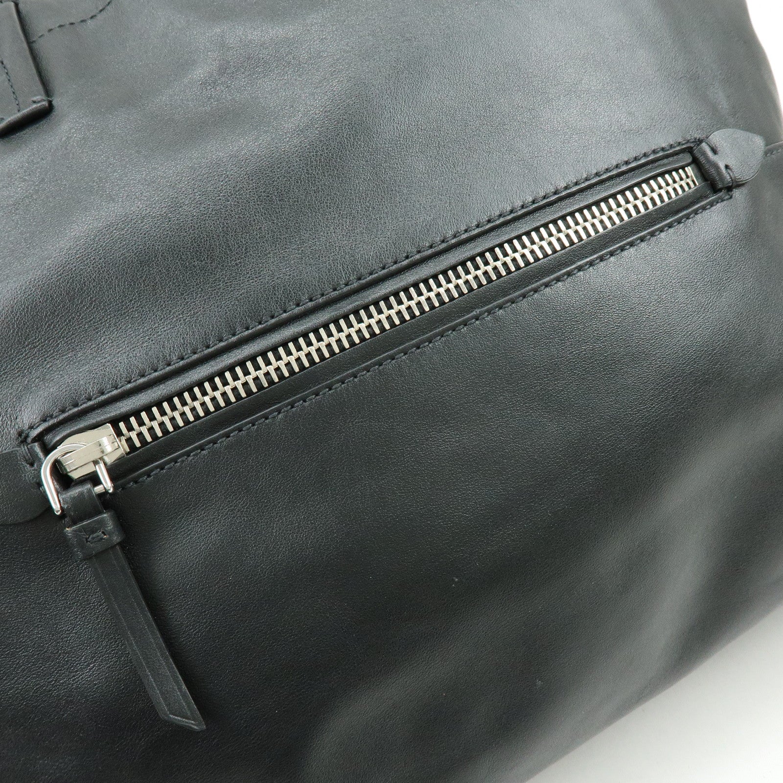 MIU MIU Logo Leather Tote Bag Shoulder Bag Hand Bag Black