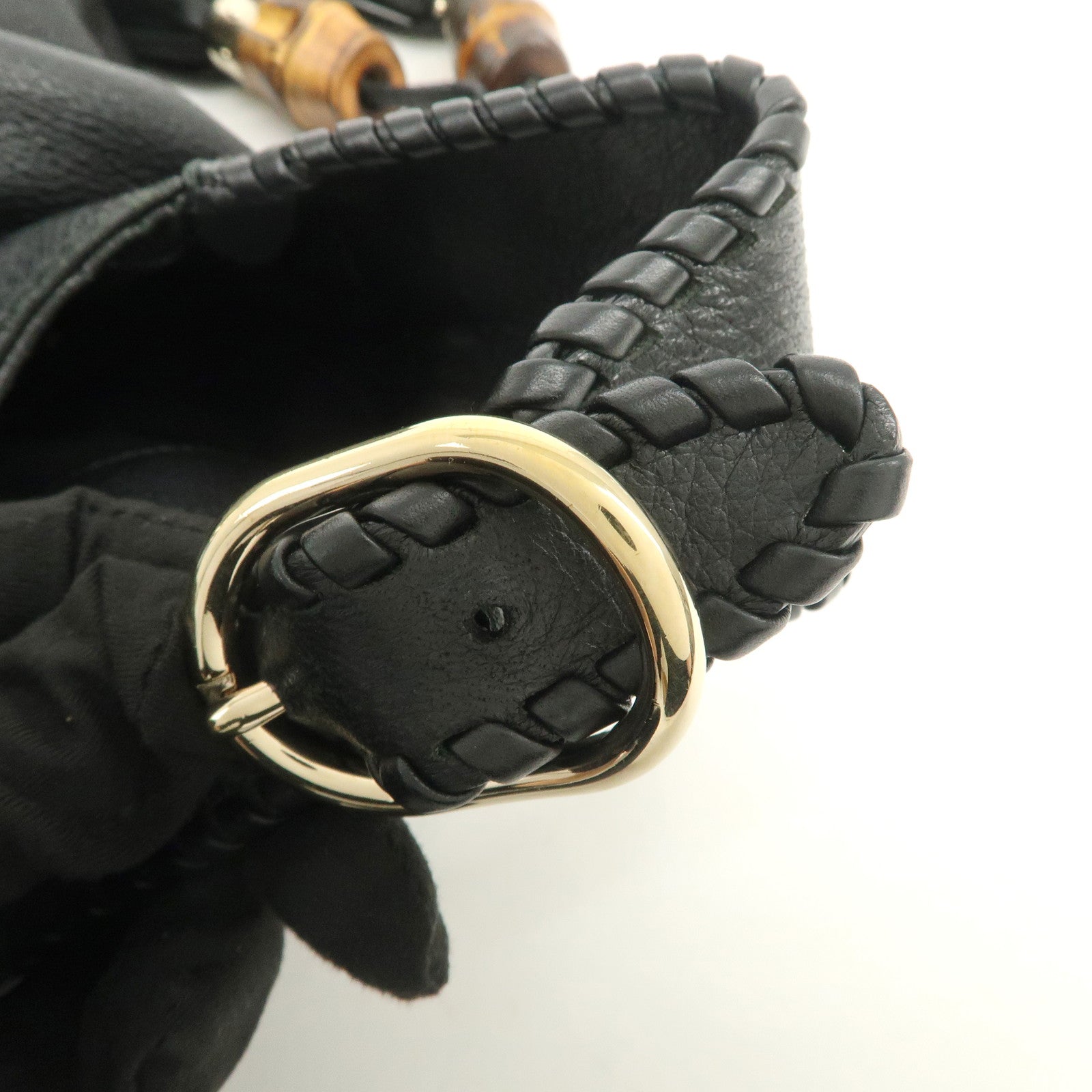 GUCCI New Jackie Leather 2Way Shoulder Hand Bag Black 246907