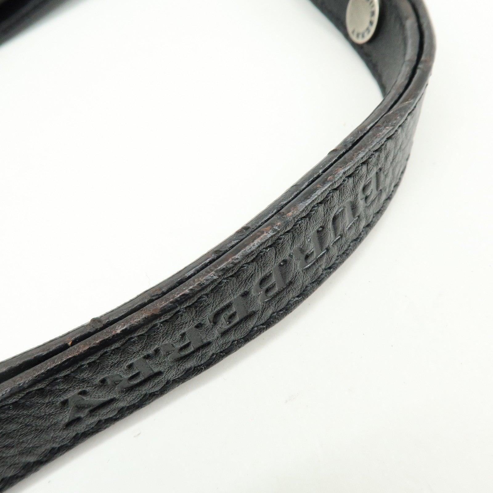 BURBERRY Canvas Leather Plaid Shoulder Bag Black Green