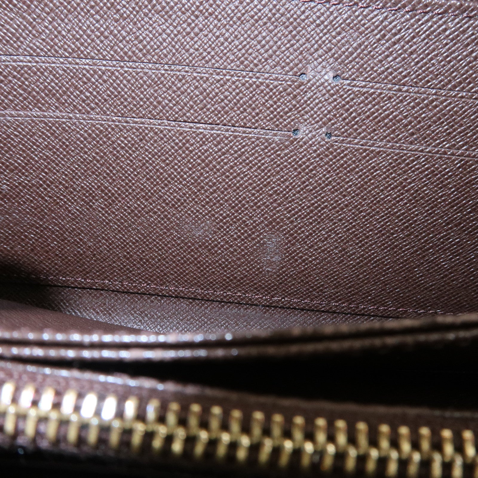 Louis Vuitton Damier Canvas Zippy Wallet Old Style Brown N60015