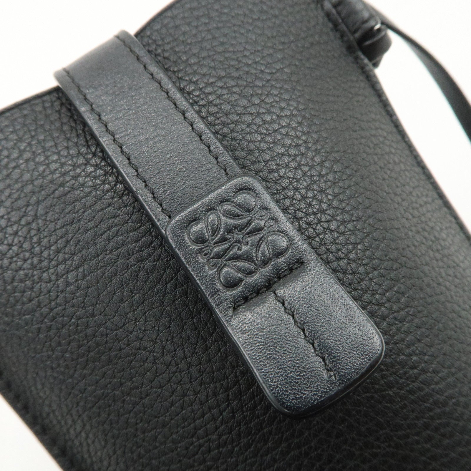 LOEWE Anagram Logo Calf Leather Shoulder Bag Crossbody Bag Black