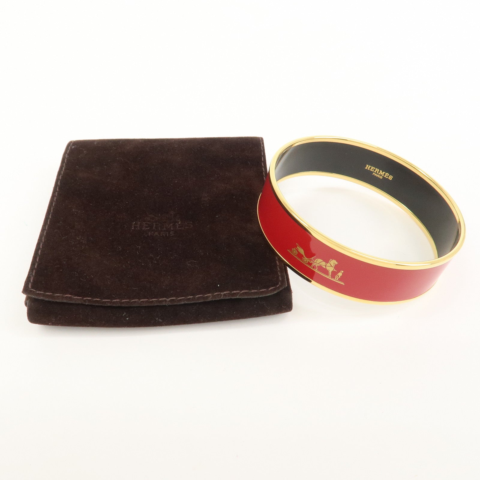 HERMES Email GM Bangle Bracelet Red