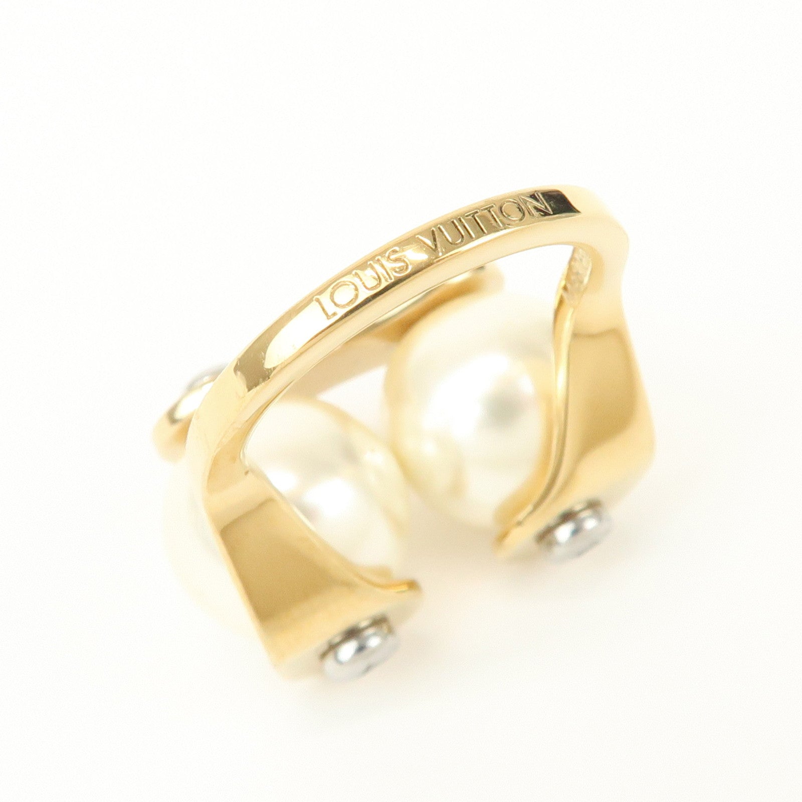 Louis Vuitton Ring LV Speedy Imitation Pearl M Gold M68069