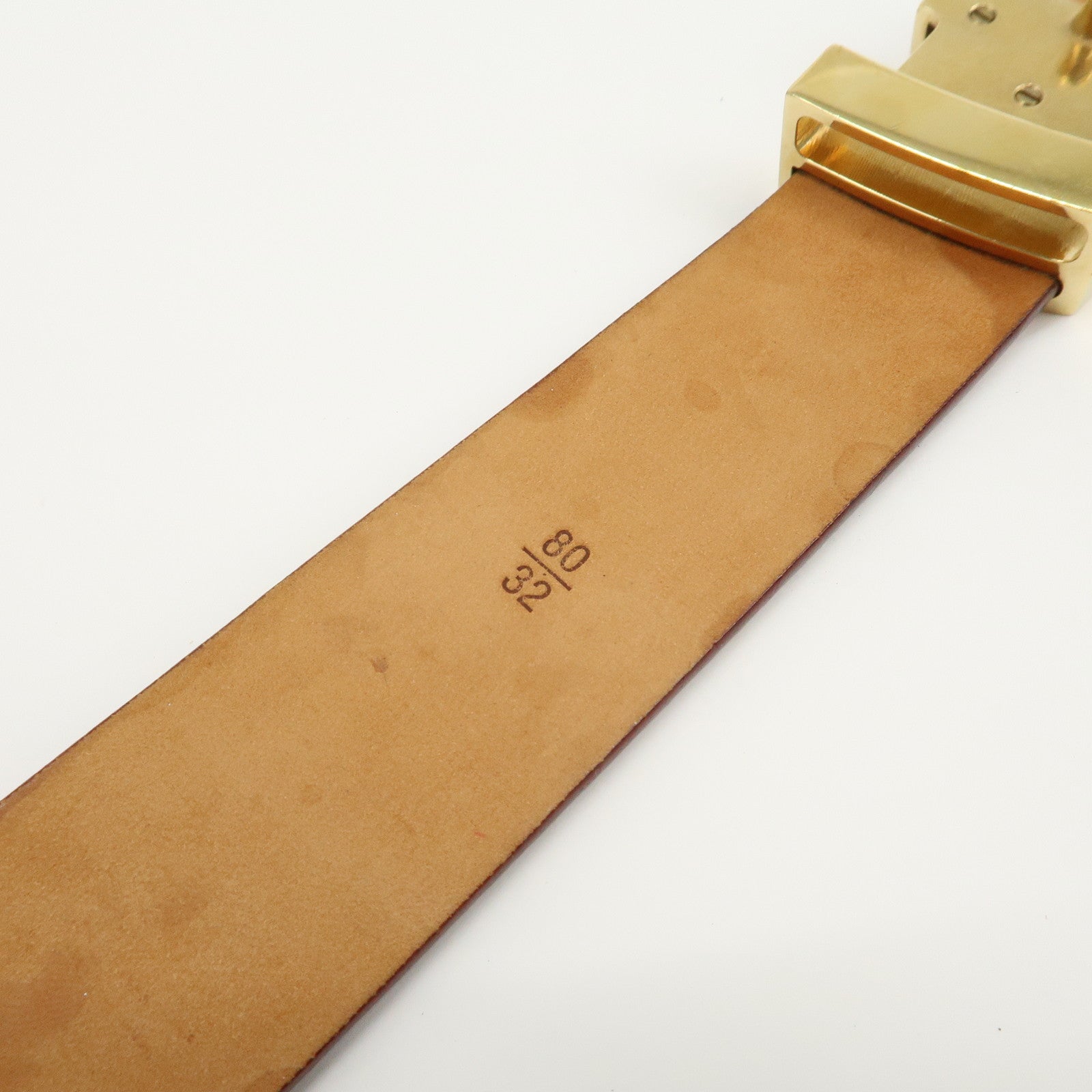 Louis Vuitton Leather Ceinture LV Initial Belt 80/32 Caramel M6901
