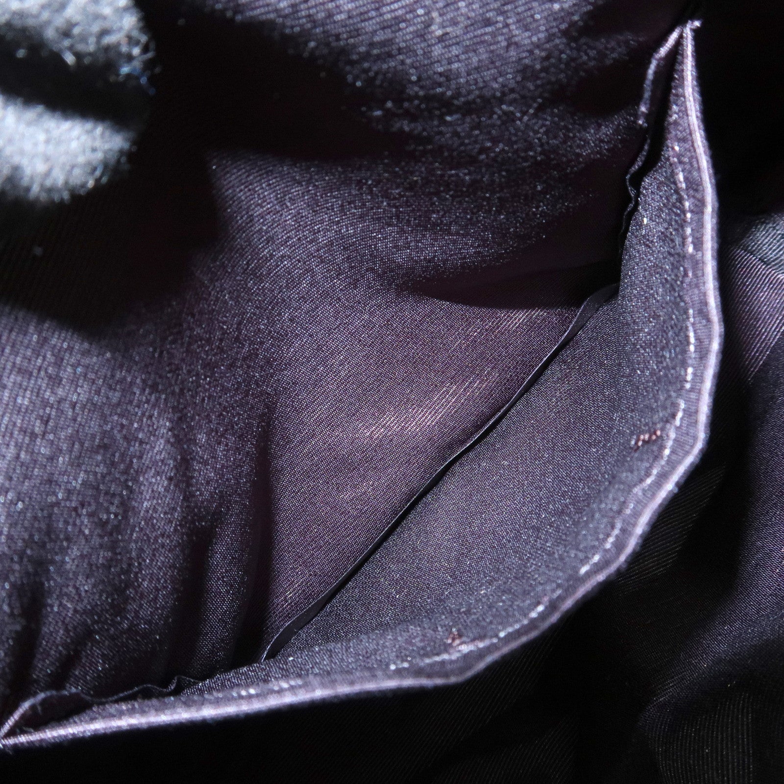 CELINE Macadam Nylon Cosmetic Pouch Logo Plate Black