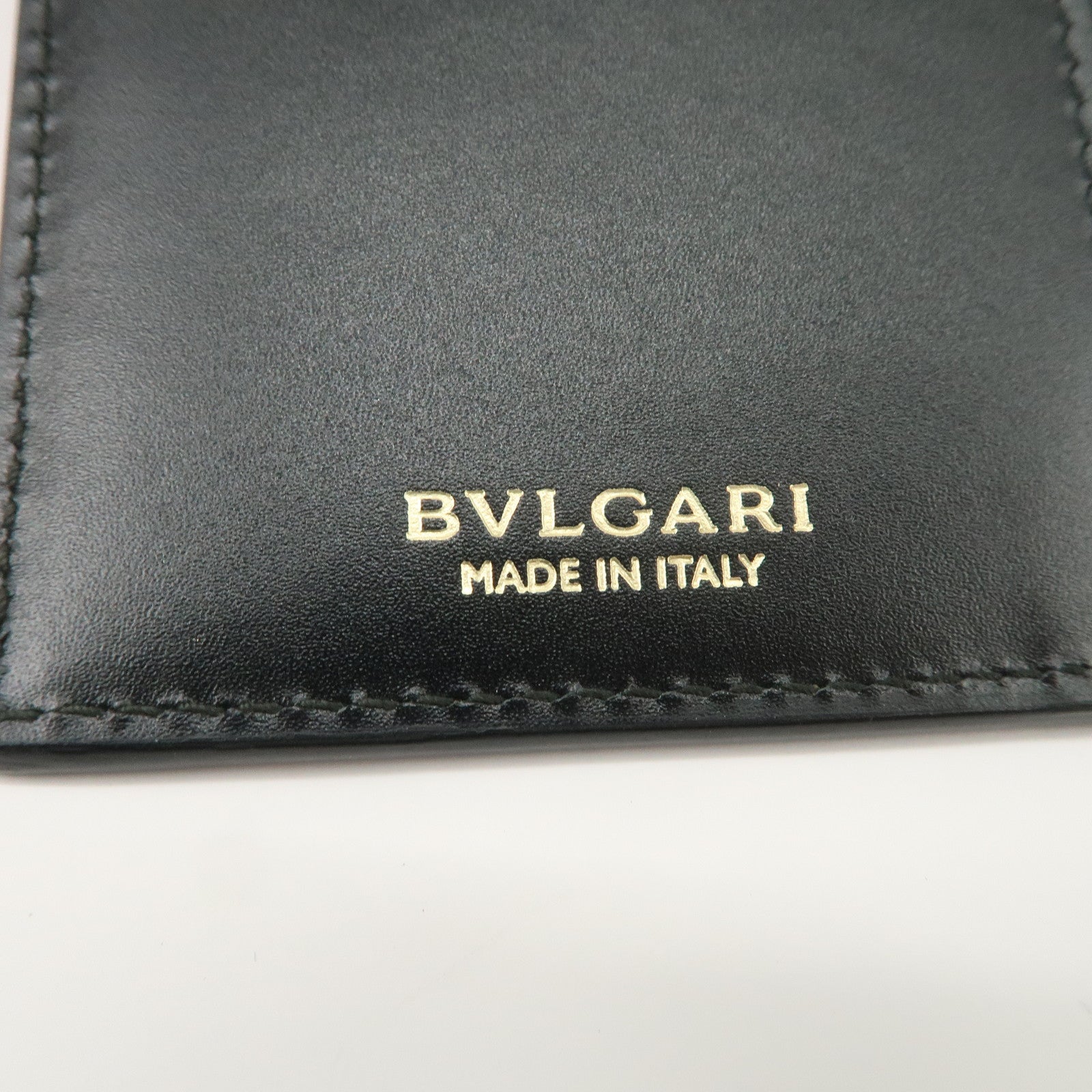 BVLGARI Serpenti Leather Card Case Card Holder Pink