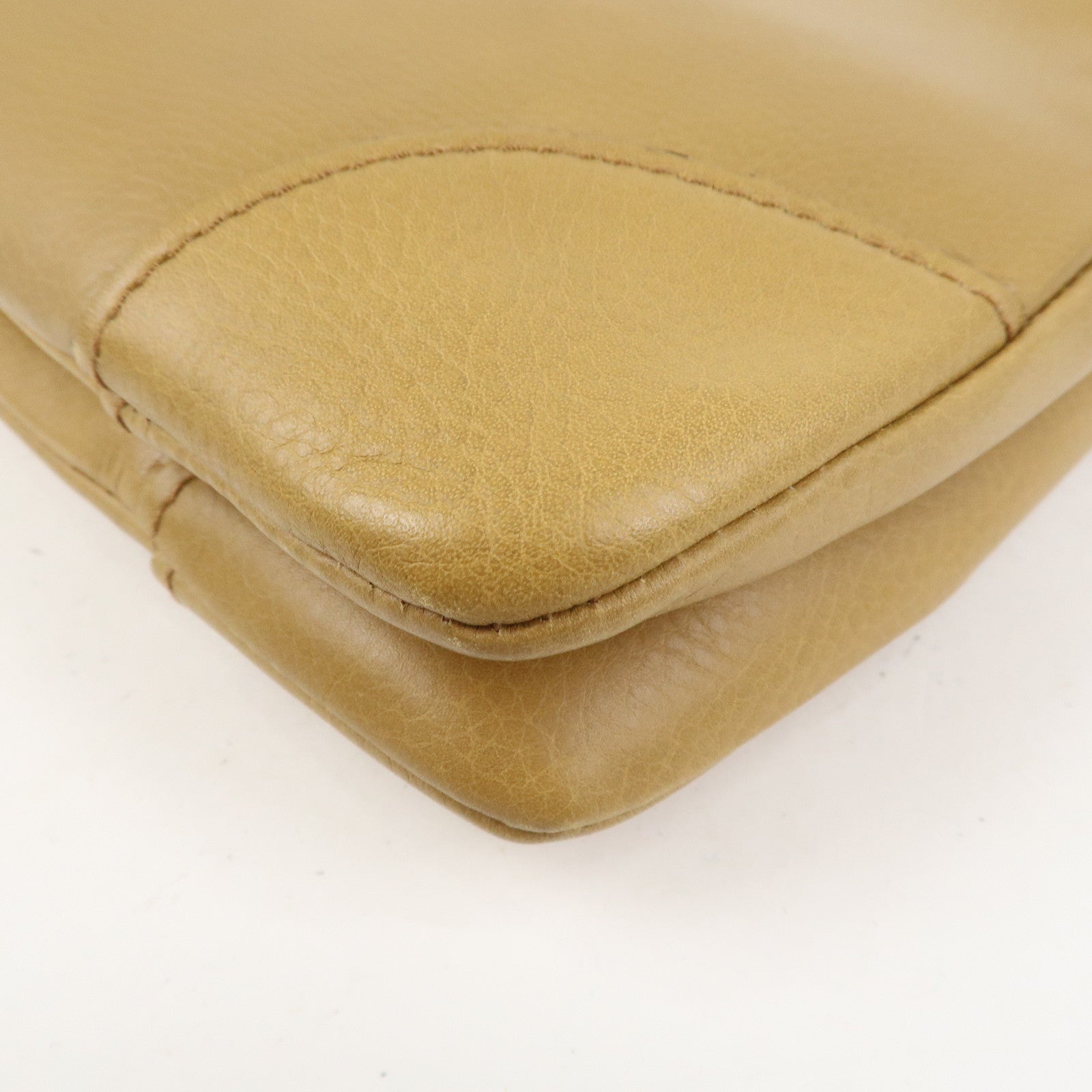 GUCCI Leather Shoulder Bag Hand Bag Beige 108964
