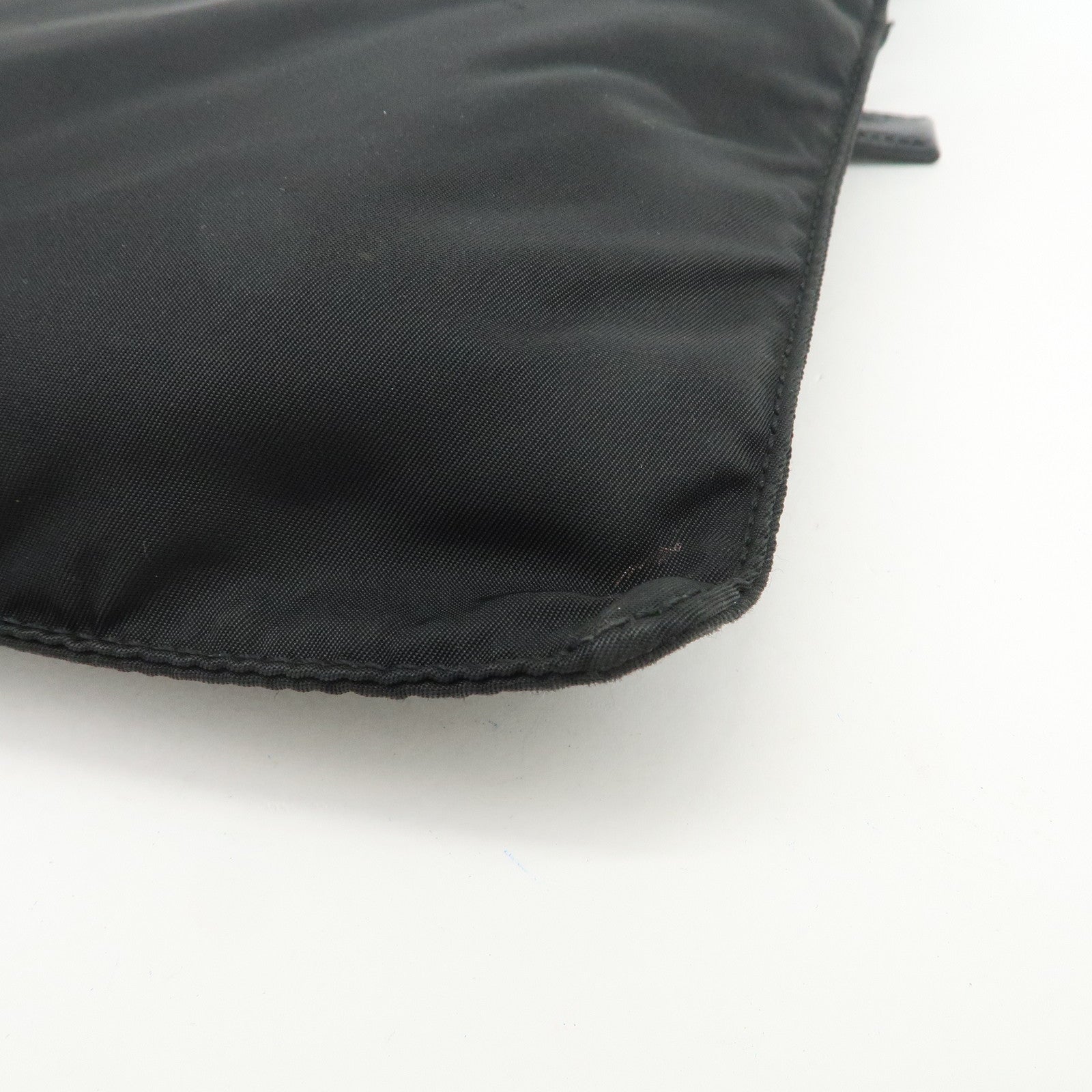 PRADA Triangle Logo Nylon Leather Shoulder Bag Crossbody Bag Black