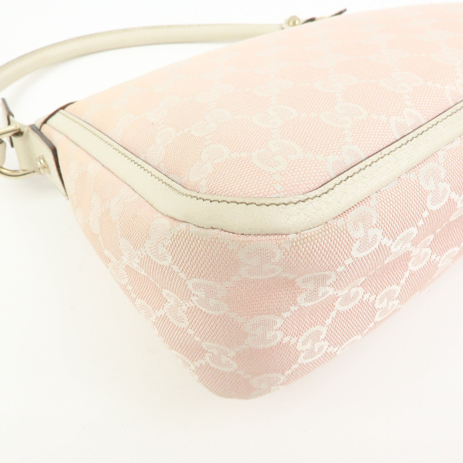 GUCCI GG Canvas Shoulder Bag Hand Bag Pink White 146244