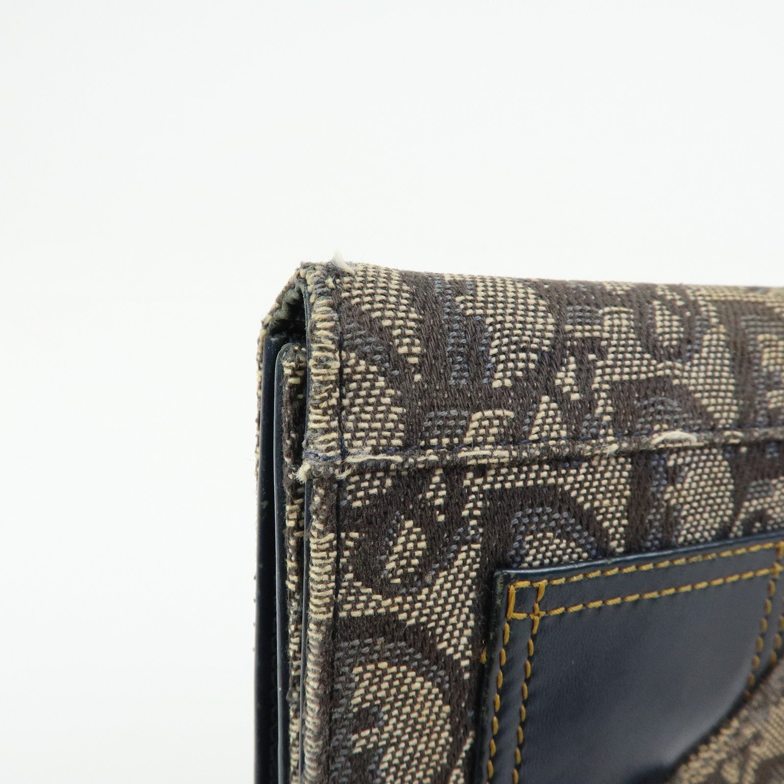 Christian Dior Trotter Lot of 2 Jacquard Canvas Leather Wallet Charm