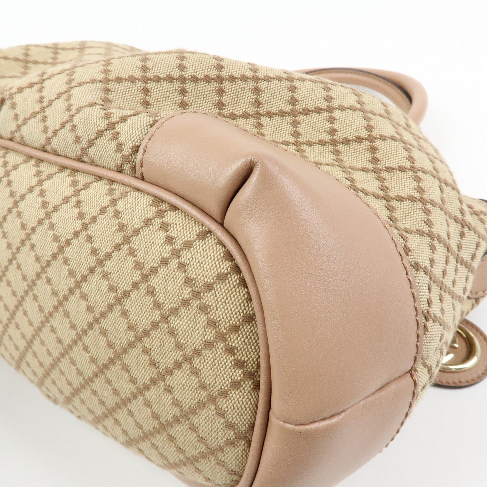 GUCCI Sukey Interlocking G Diamante 2Way Shoulder Bag Beige 247902