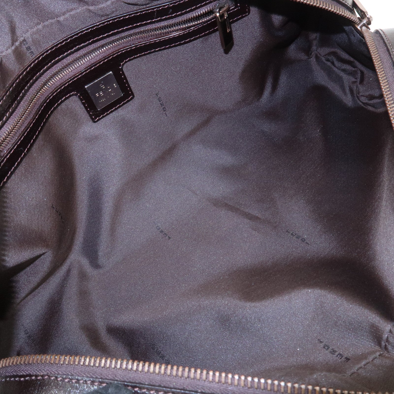 FENDI Zucchino PVC Leather Shoulder Bag Hand Bag Brown 8BL006