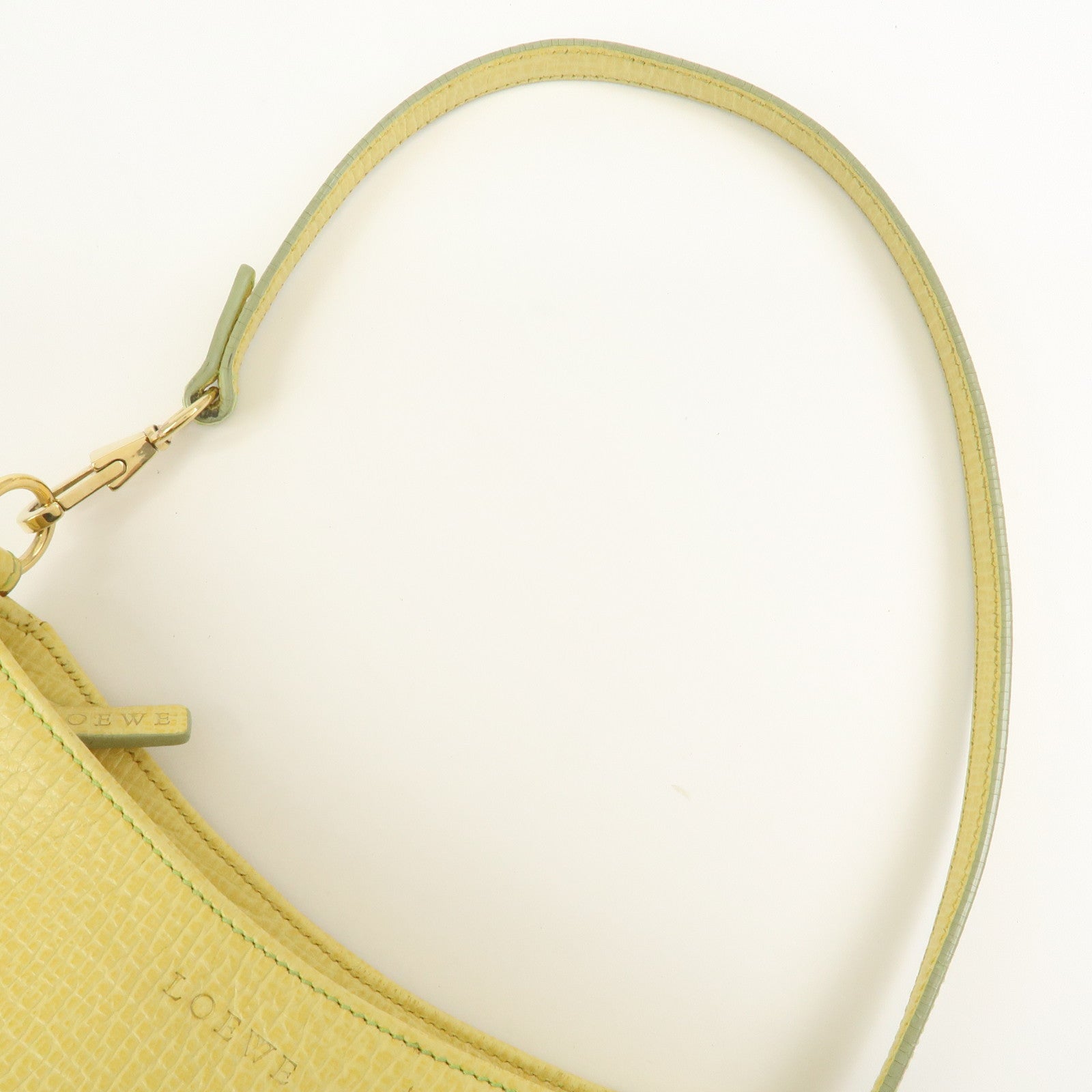 LOEWE Embossed Leather Hand Bag Shoulder Bag Yellow L21