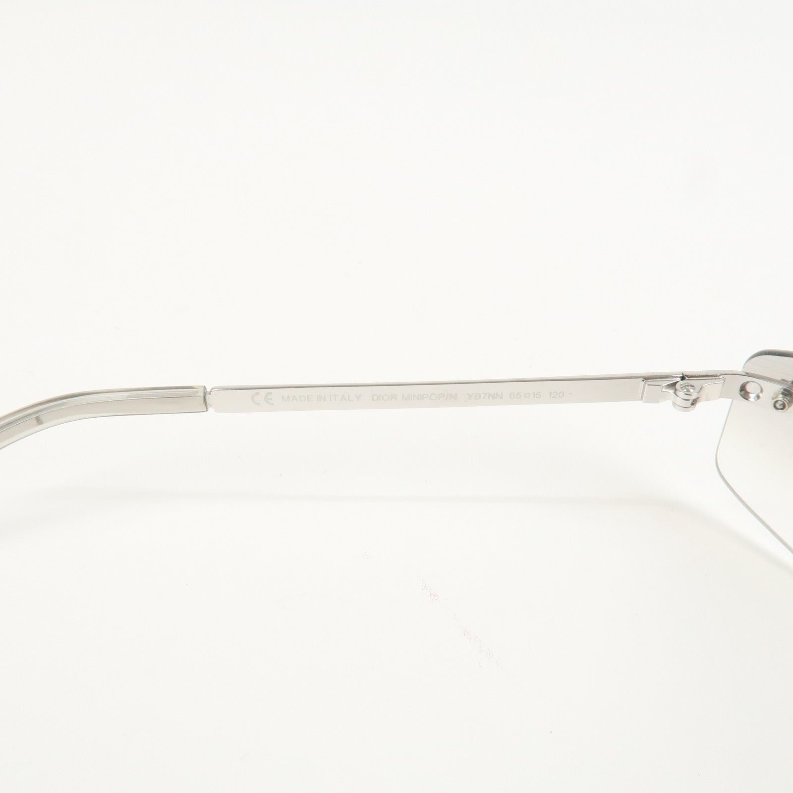 Christian Dior Clear Metal Sunglasses Gray Gradation 65□15 YB7NN Used