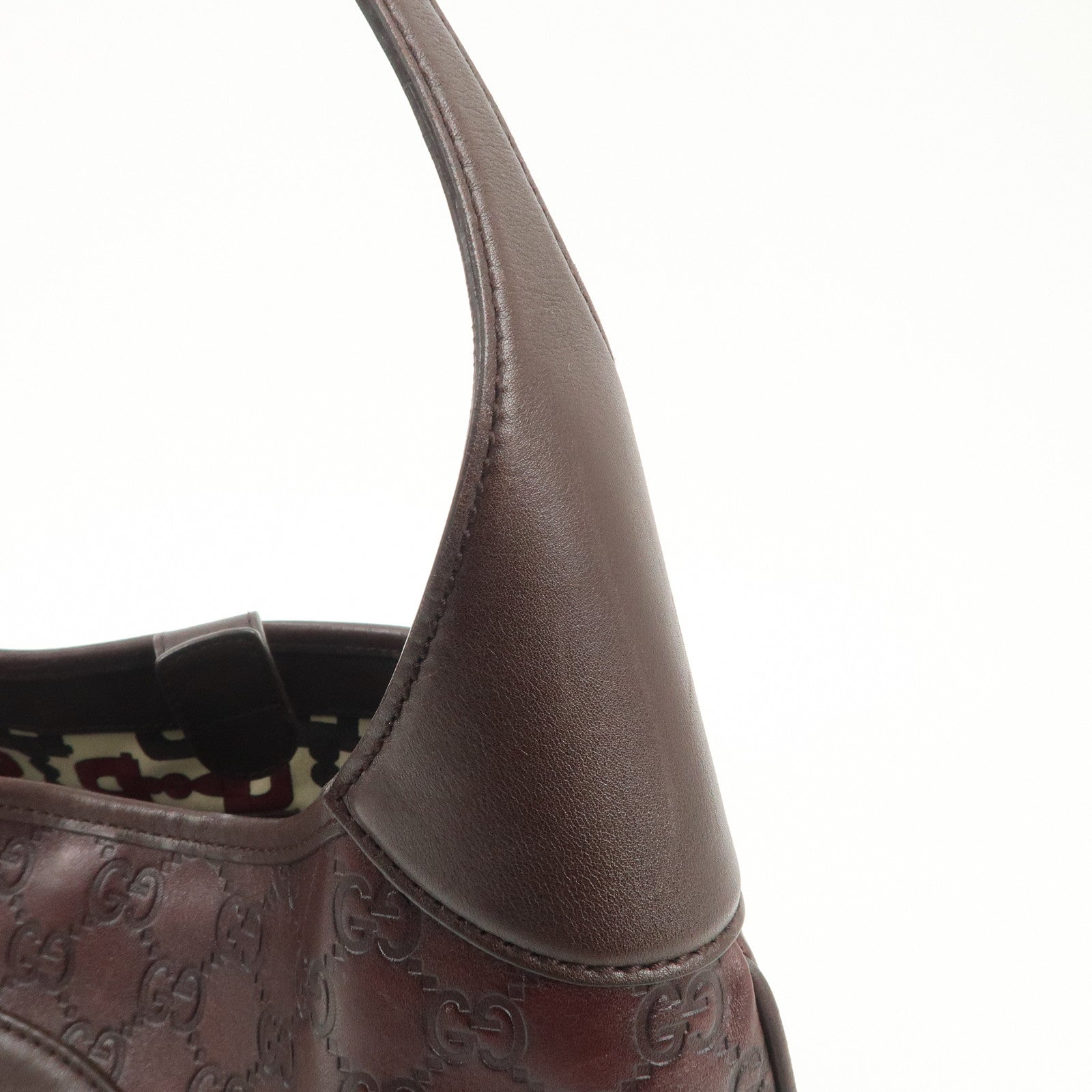 GUCCI Guccissima Leather Shoulder Bag Hand Bag Dark Brown 145781 Used