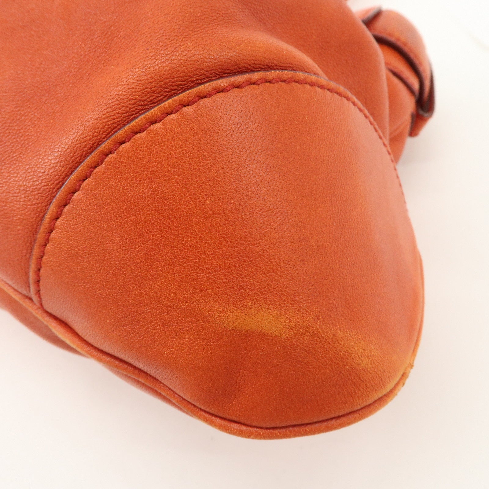 Ferragamo Gancini Gathered Shoulder Bag Hand Bag Orange