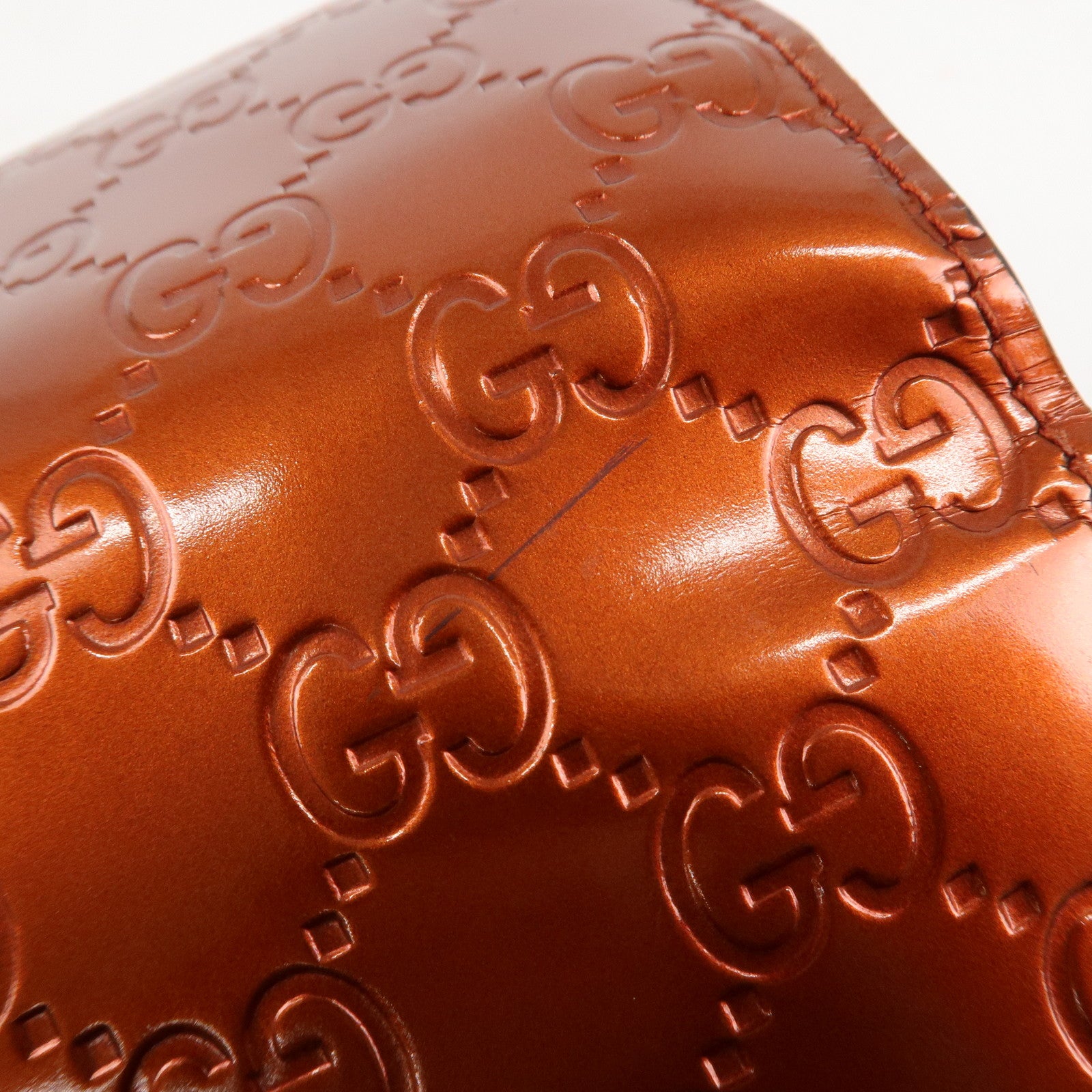 GUCCI Interlocking G Guccissima Lovely Heart Leather Wallet 251861 Used