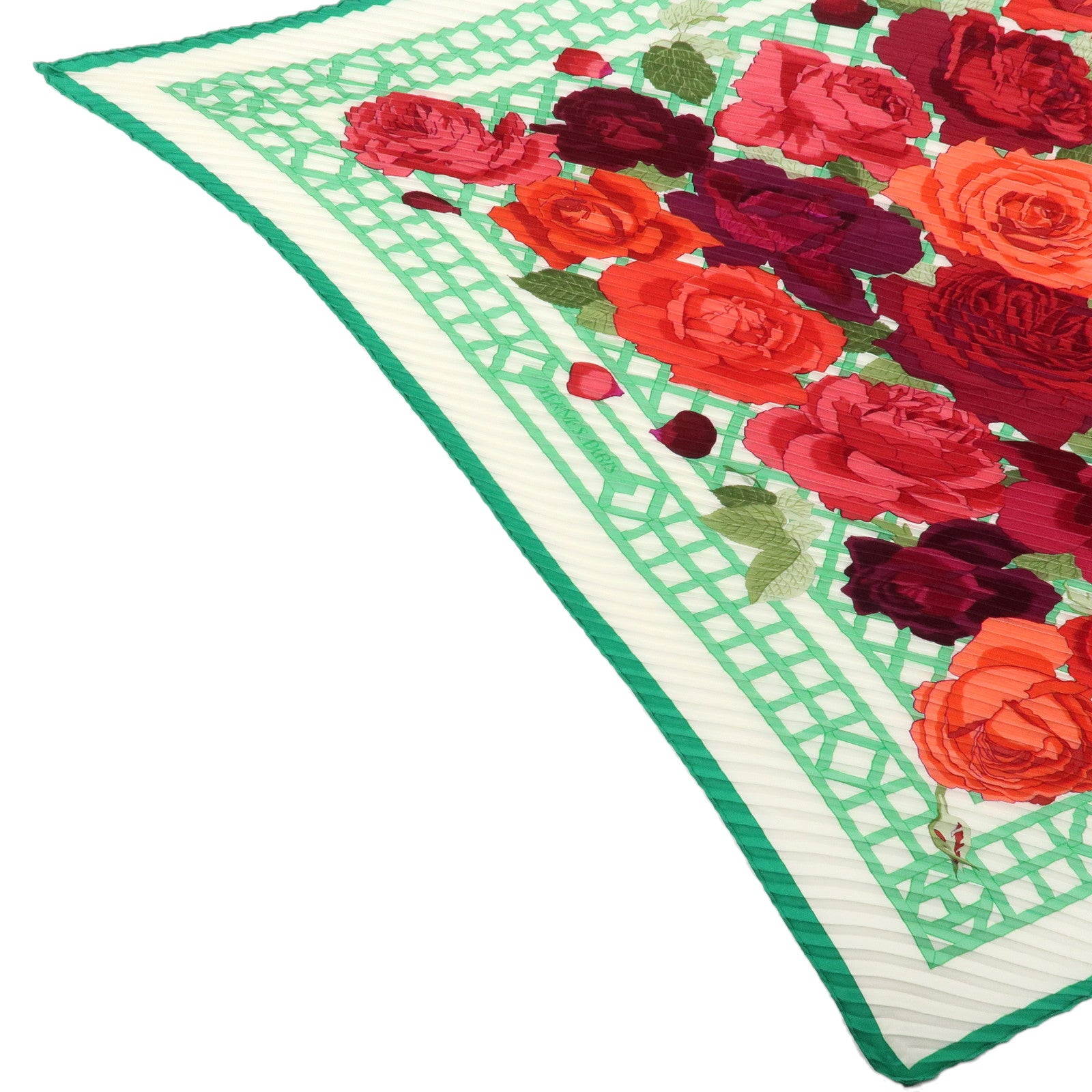 HERMES Carre 90 Silk 100% Pleats Scarf LA ROSEE Anne Gavarni