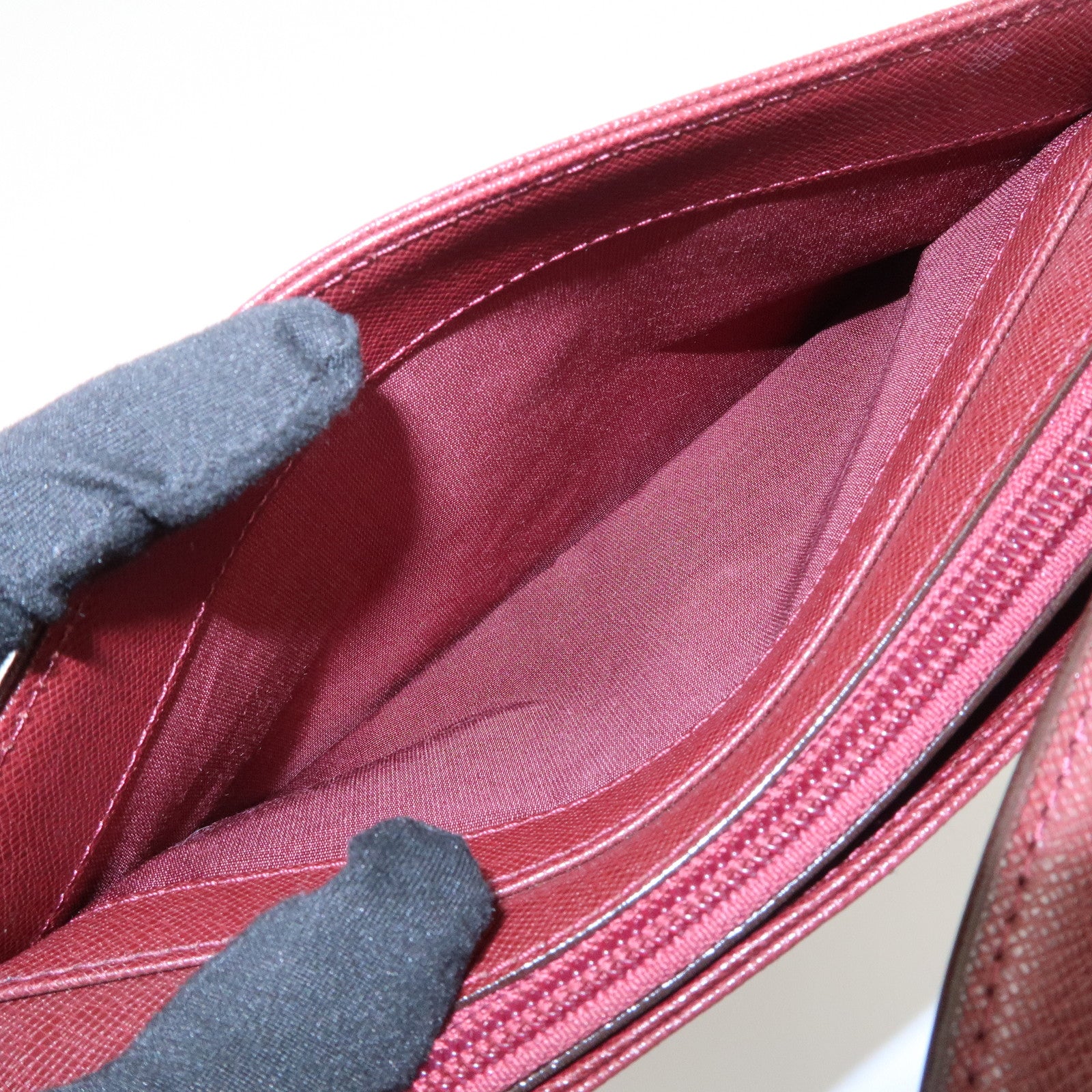 BURBERRY Leather Canvas Shoulder Bag Hand Bag Nova Plaid Bordeaux Used