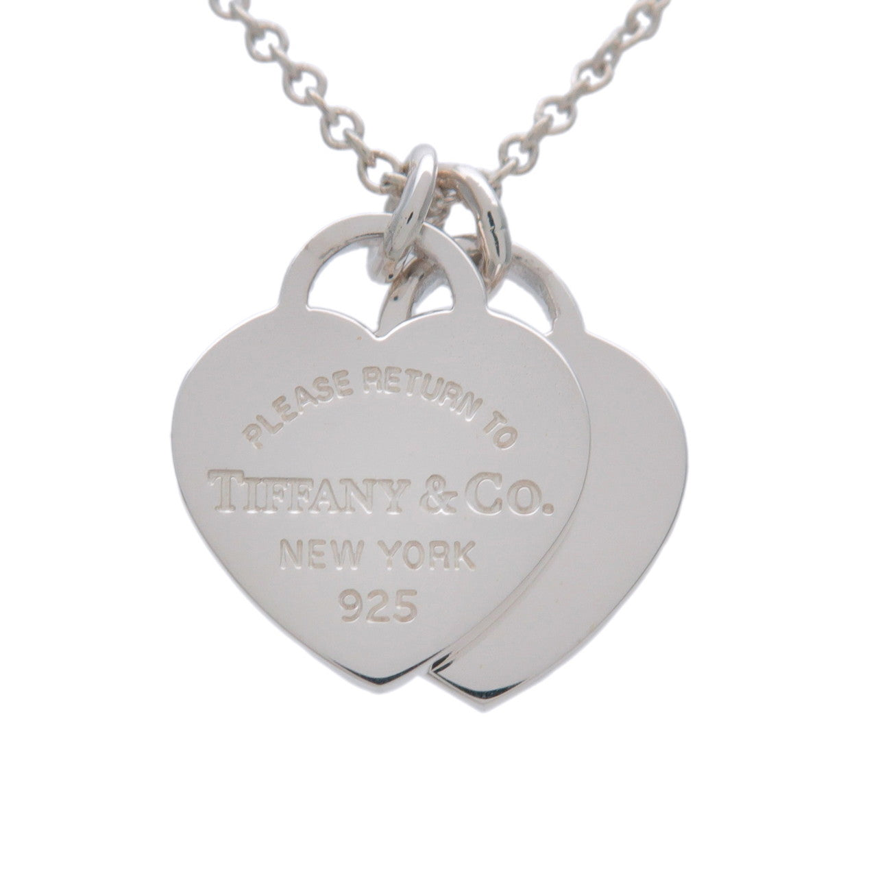 Tiffany & Co Return to Tiffany Mini Double Heart Tag Necklace SV925