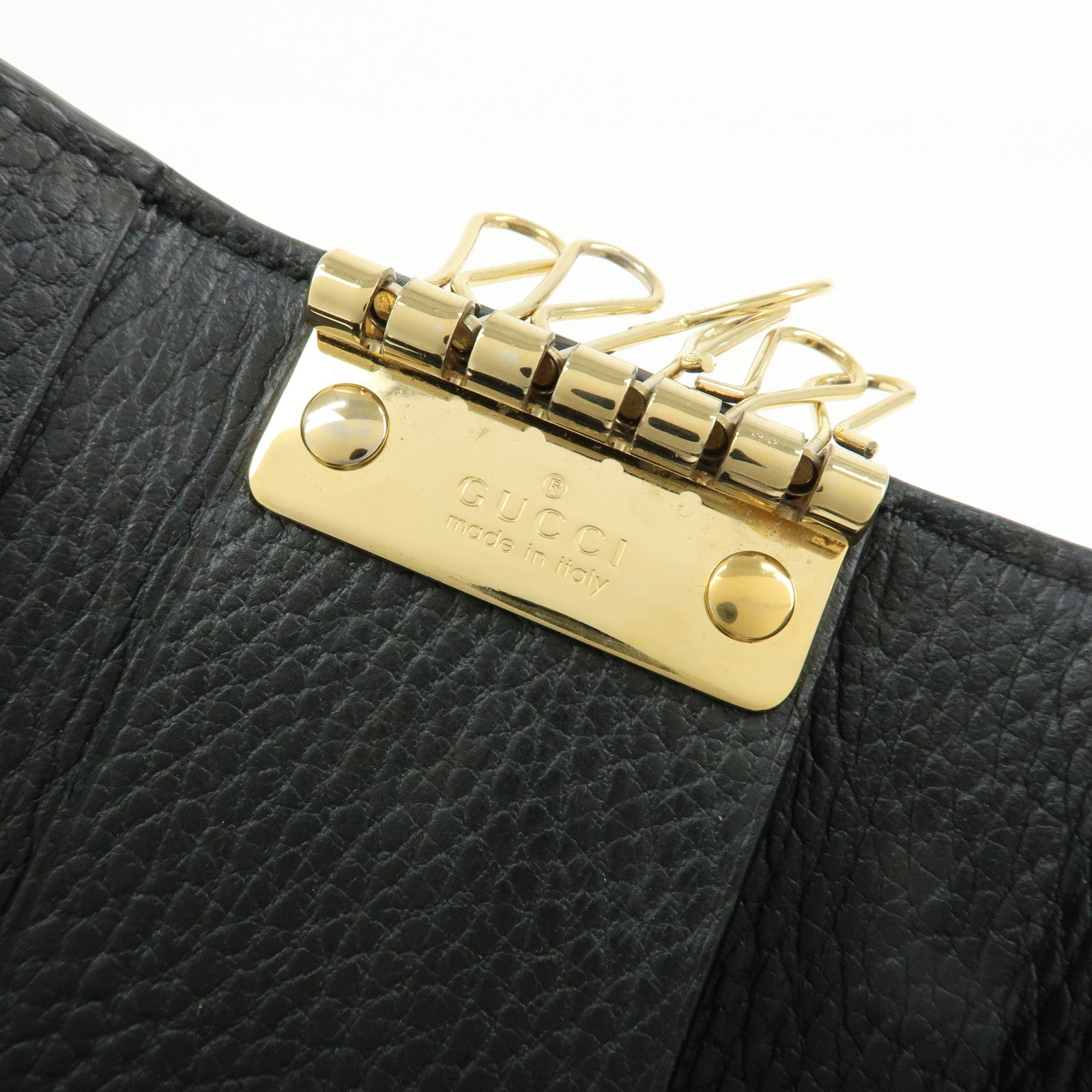 GUCCI GG Marmont GG Supreme Leather 6 Key Case Beige Black 456118