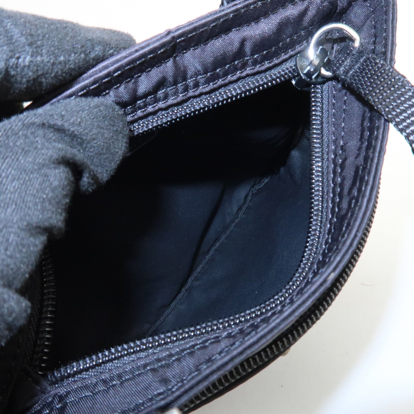 PRADA Triangle Logo Nylon Shoulder Bag Crossbody Bag Black B7372