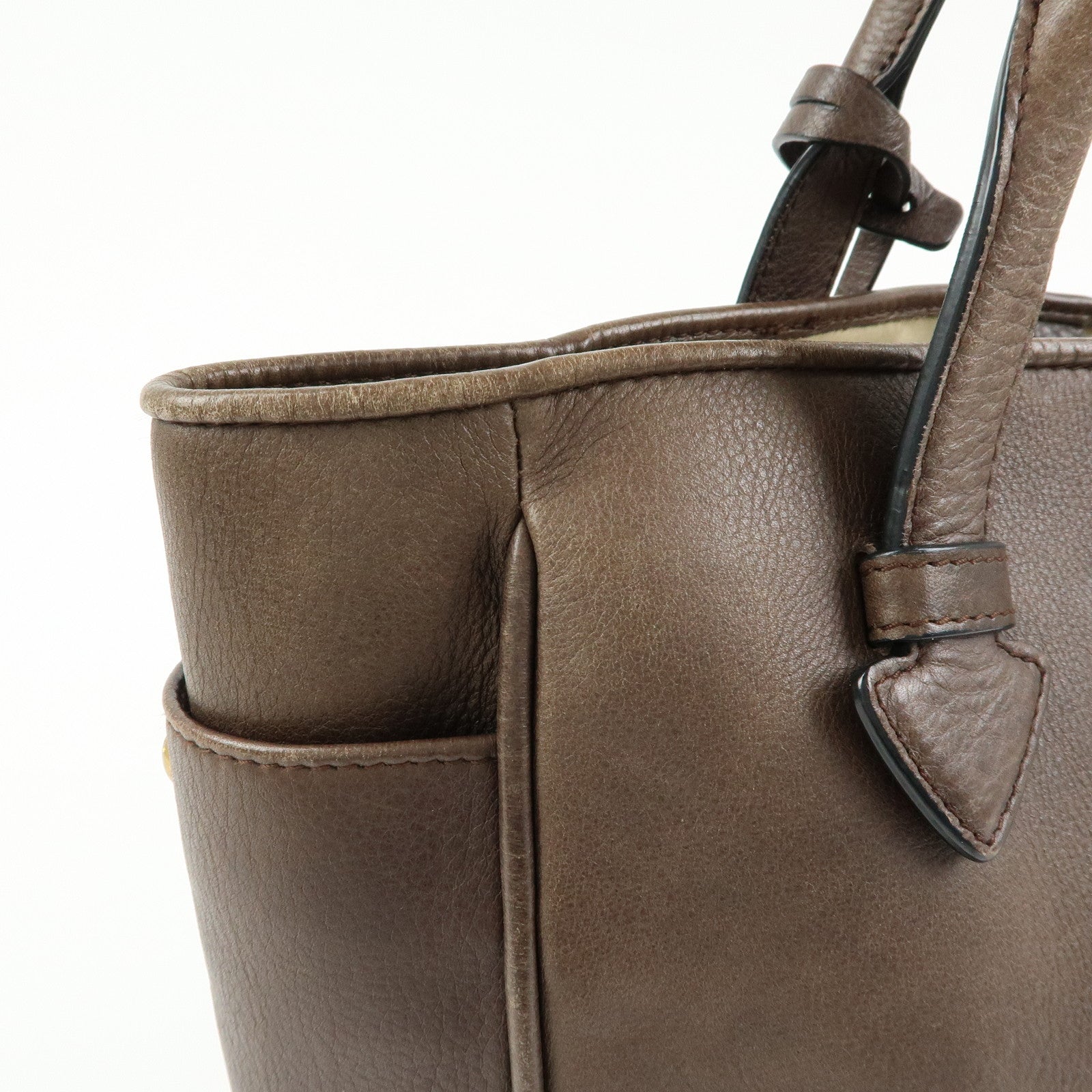 LOEWE MADRID1846 Leather Tote Bag Hand Bag Brown