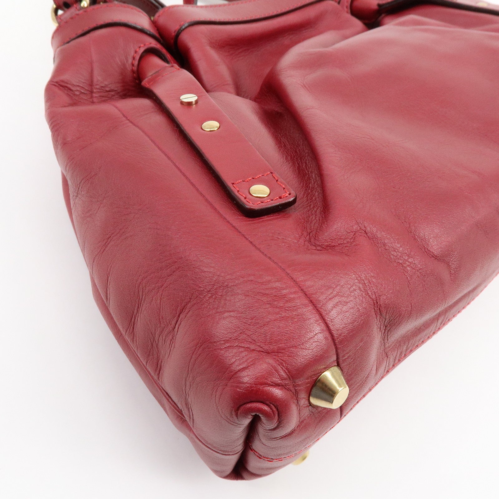 Chloe Victoria Leather 2Way Bag Shoulder Bag Hand Bag Red